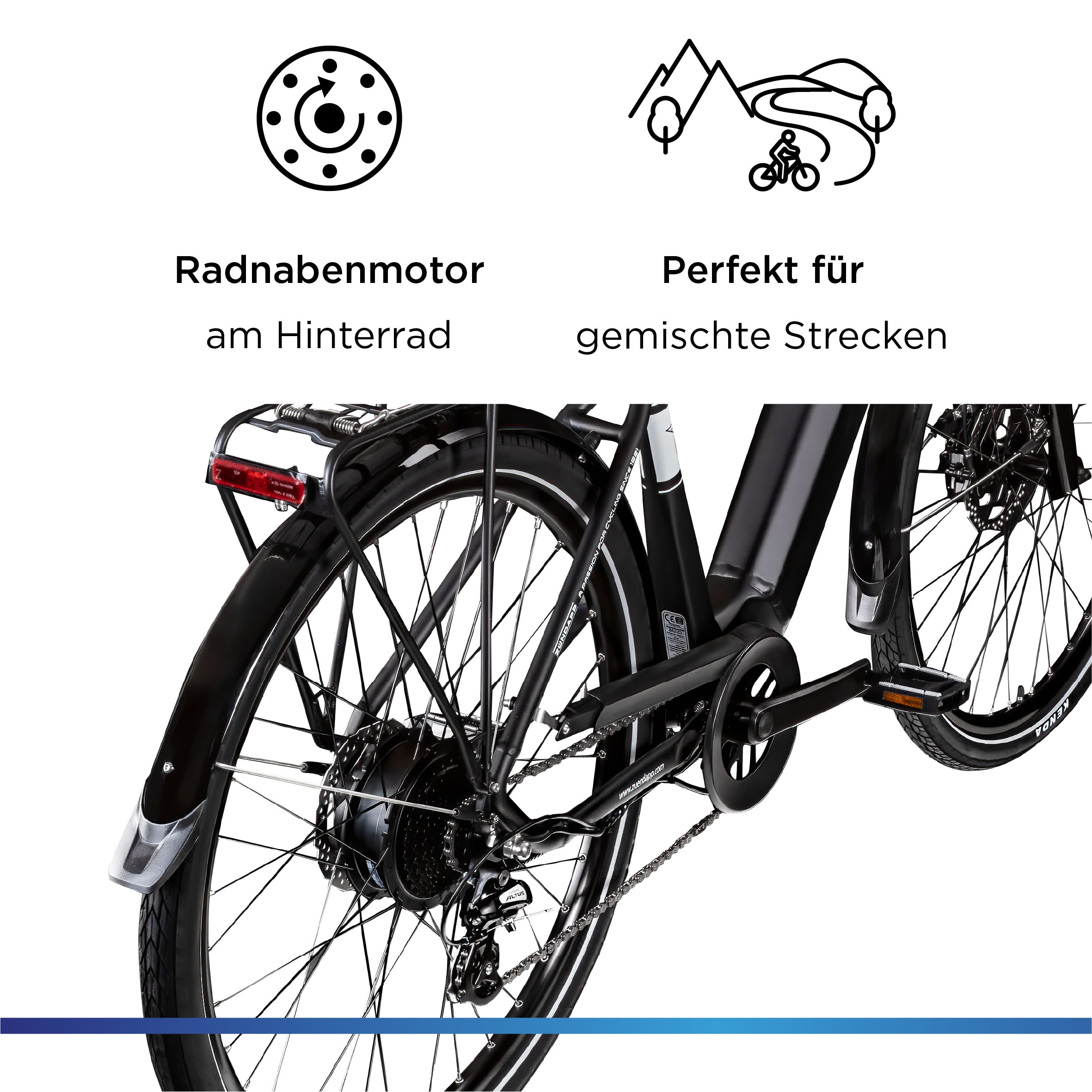 Zündapp E-Bike »Z810«, 24 Gang, Shimano, Altus RD-M310, Heckmotor 250 W, Pedelec, Elektrofahrrad für Herren