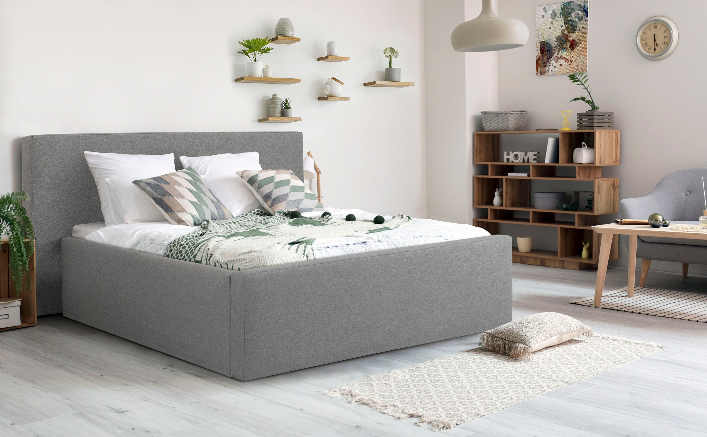 Home affaire Polsterbett "Dalina" geradliniges Kopfteil, in 5 Breiten, auch günstig online kaufen