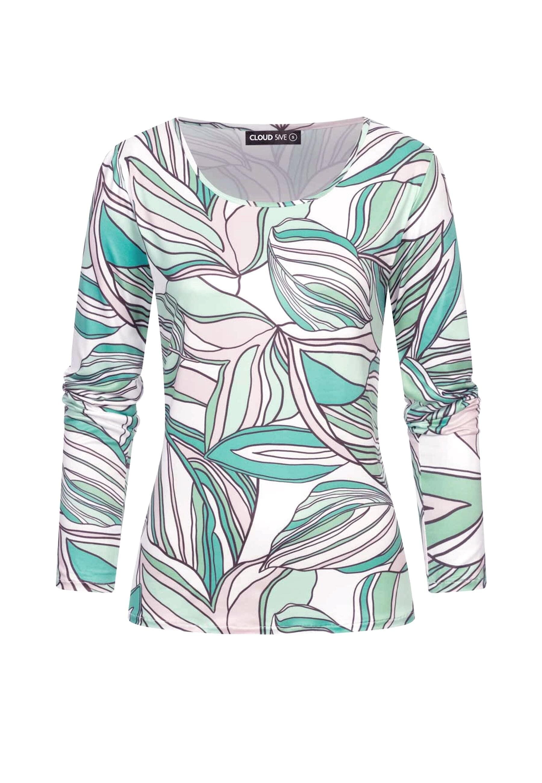 CLOUD 5IVE Longsleeve "CLOUD 5IVE Langarm Top mit Blätter Print" 1 Stk. tlg günstig online kaufen