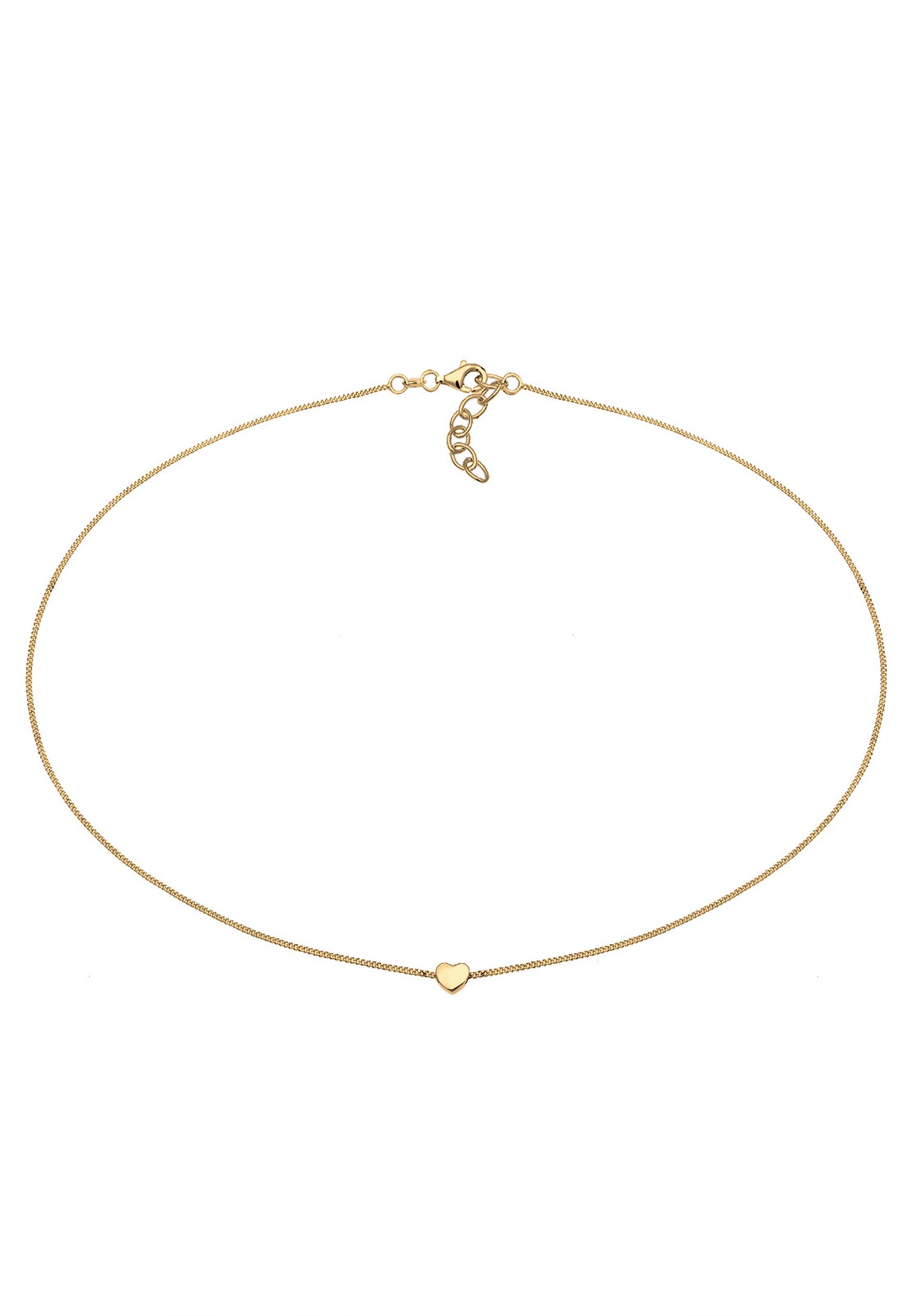 Collier ELLI "Choker Herz Liebe 925 Silber" Gr. 38, gold, Halsketten, Damen, 38, ohne Stein, Silber 925 (Sterlingsilber), L: 38, Collier 2