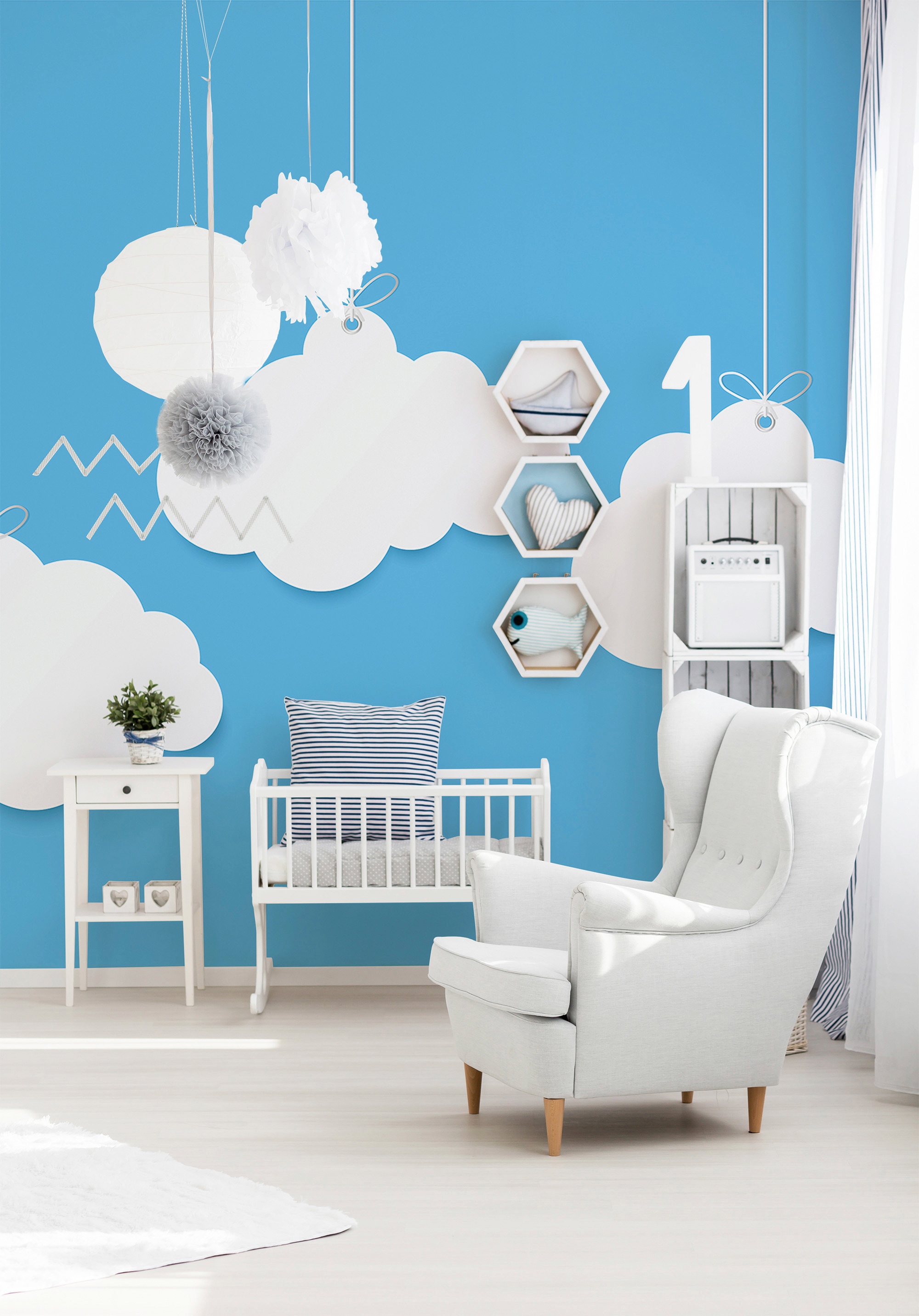 living walls Fototapete »Designwalls Clouds 1«, Vlies, Wand, Schräge, Decke