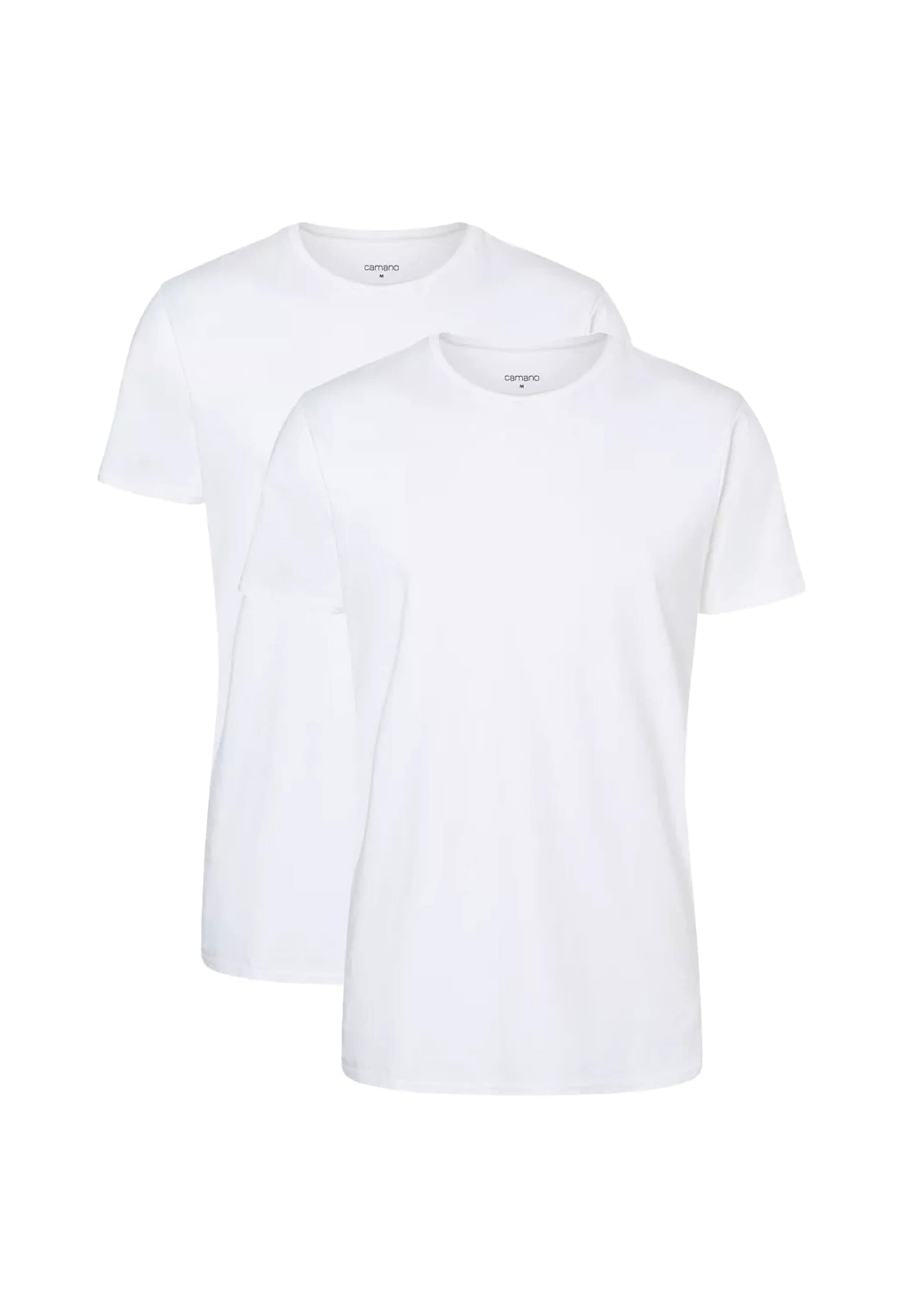 T-Shirt CAMANO "T-Shirt Men Comfort BCI Cotton Crew Neck T-Shirt 2P 2er Pack", Damen, Gr. XXL, weiß, Obermaterial: 100% Baumwolle CO., Shirts T-Shirt 7