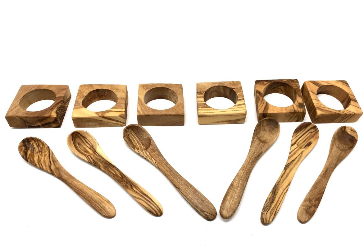 Olivenholz-erleben Eierbecher "Troué mit Eierlöffel aus Olivenholz" besonde günstig online kaufen