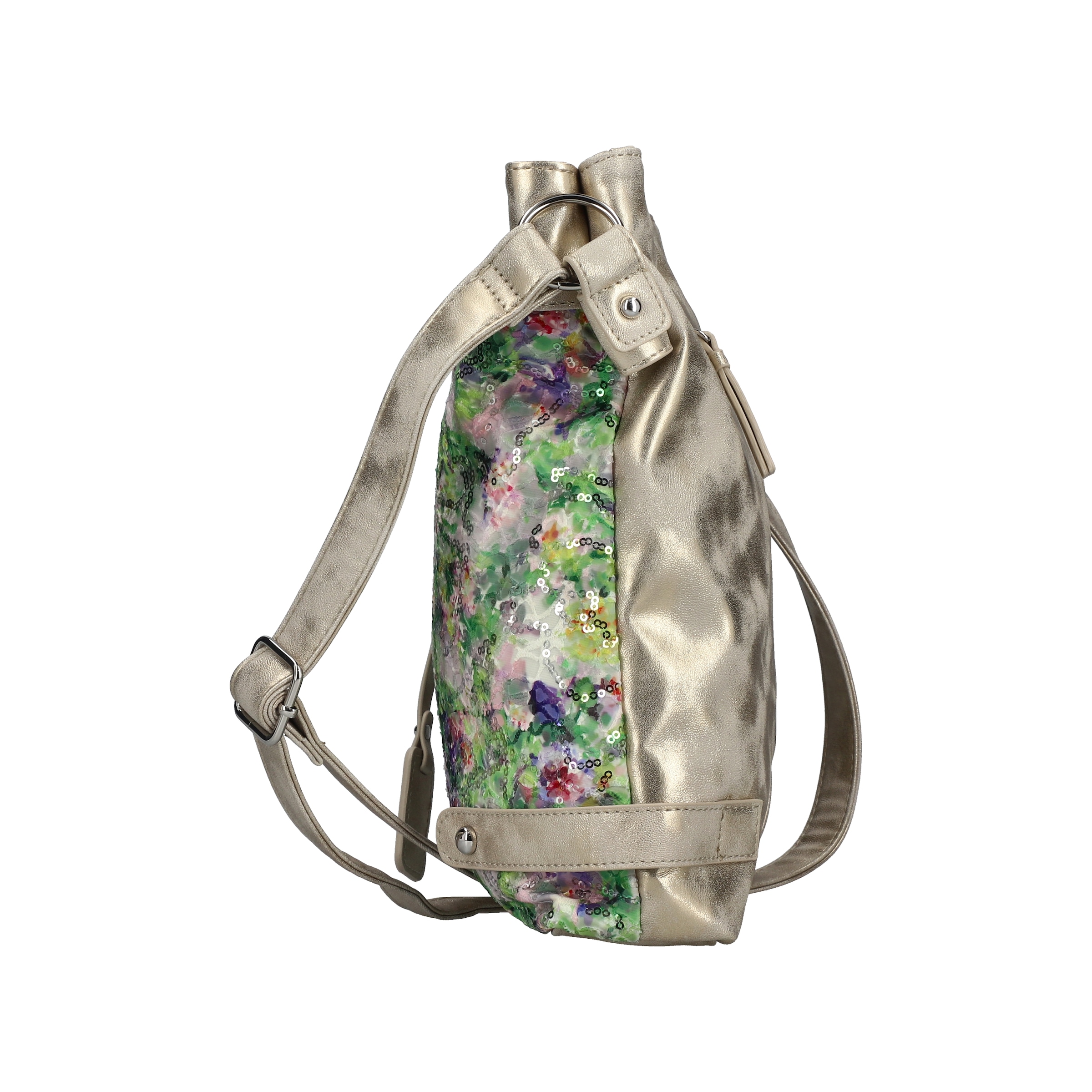 Rieker Umhängetasche Damen Schultertasche, Handtasche in Metallic-Optik