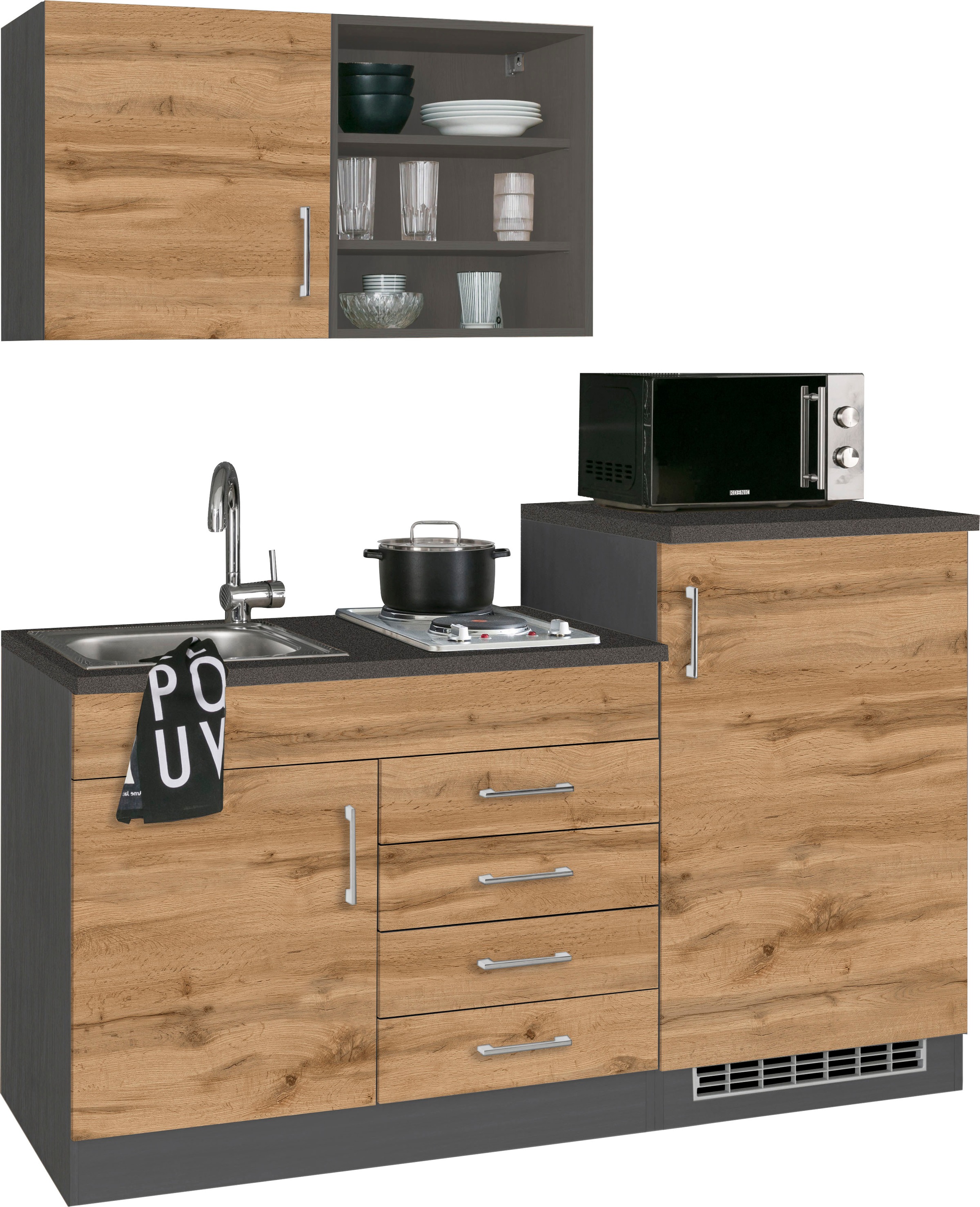 HELD MÖBEL Pantryküche "Mali", Breite 160 cm, mit E-Geräten günstig online kaufen
