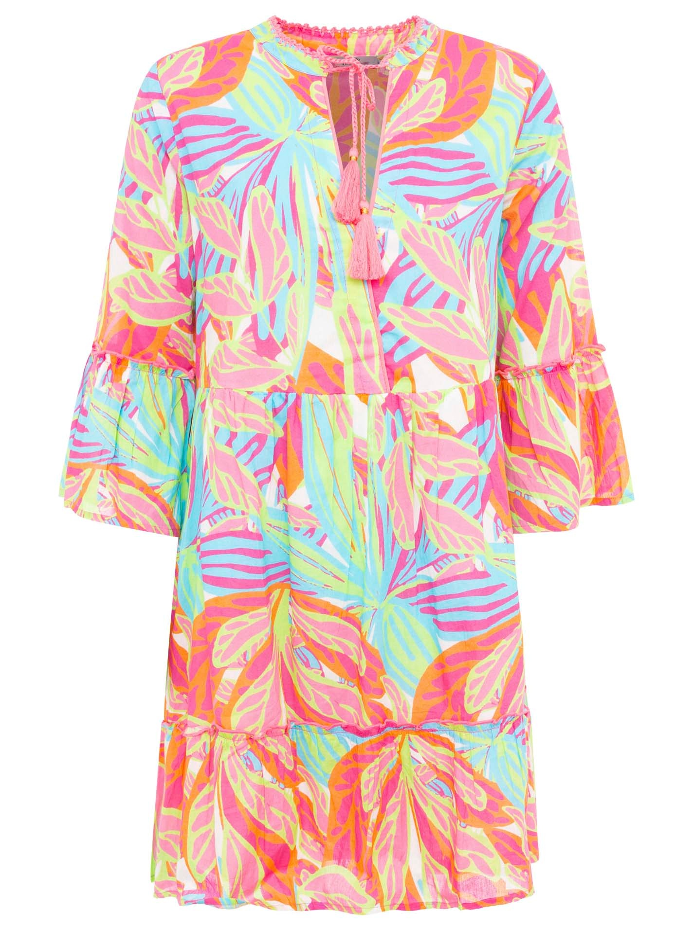 Thumbnail - Zwillingsherz Sommerkleid ""Power Farben"" Eingrifftaschen mit Tasseln, Trompeten Ärmeln und Eingriffstaschen