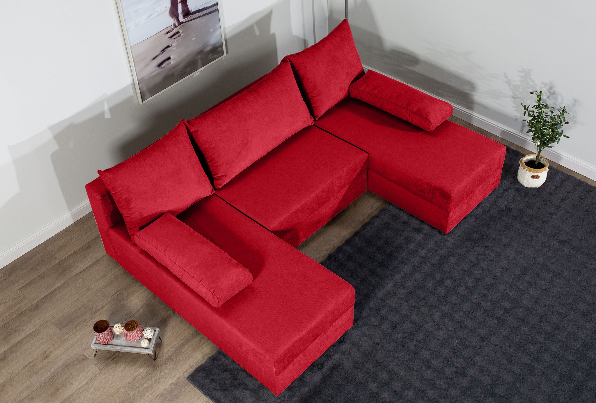 COLLECTION AB Wohnlandschaft »Pico U-Form«, Wohnlandschaft,2 X Ottomane,Polyätherschaum Polsterung