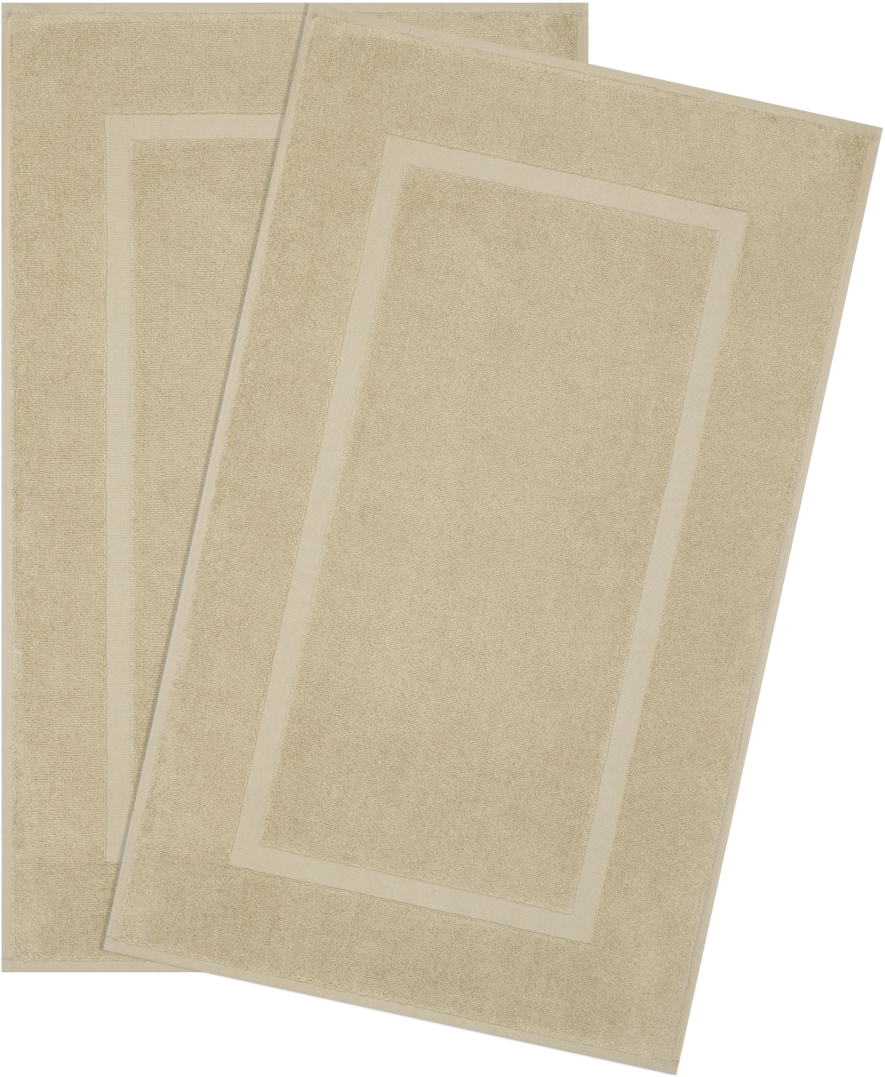 HAMMETEX "Hotelmatte, Duschvorleger" Höhe 5 mm rutschhemmend beschichtet beidseitig nutzbar 2-teiliges Set, einfarbig, 100% Baumwolle