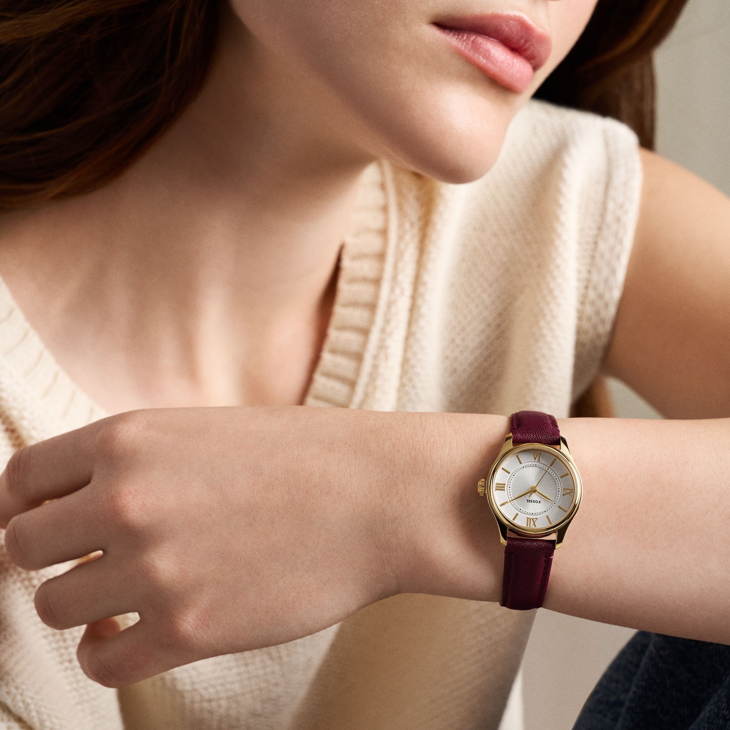 Fossil Quarzuhr »Gilmore« Armbanduhr, Lederarmband, analog