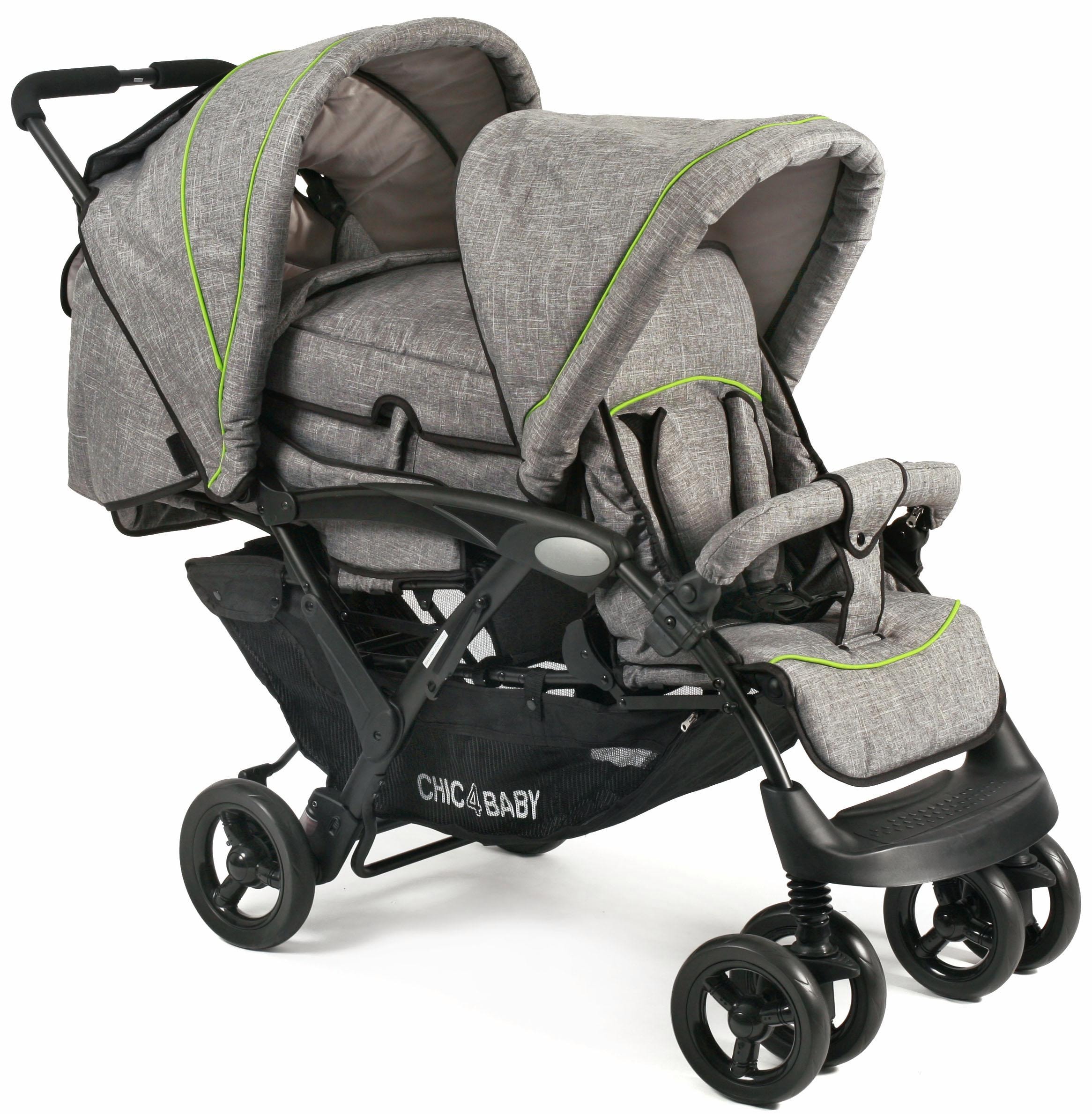 CHIC4BABY Geschwisterwagen »Duo Džinsai grey« su...