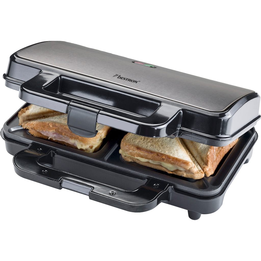 bestron Sandwichmaker »ASM90XLTG, XL für 2 Sandwiches, Antihaftbeschichtetet«, 900 W
