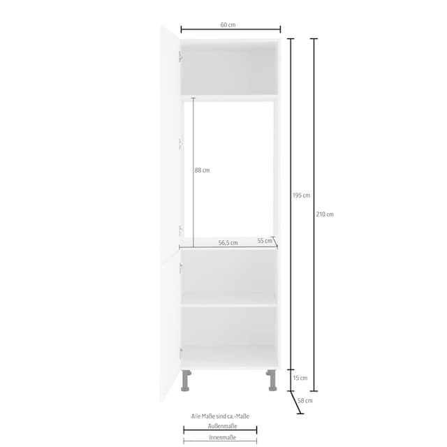 wiho Küchen Kühlumbauschrank »Ela«, Breite 60 cm, höhenverstellbare Füße  bestellen | BAUR