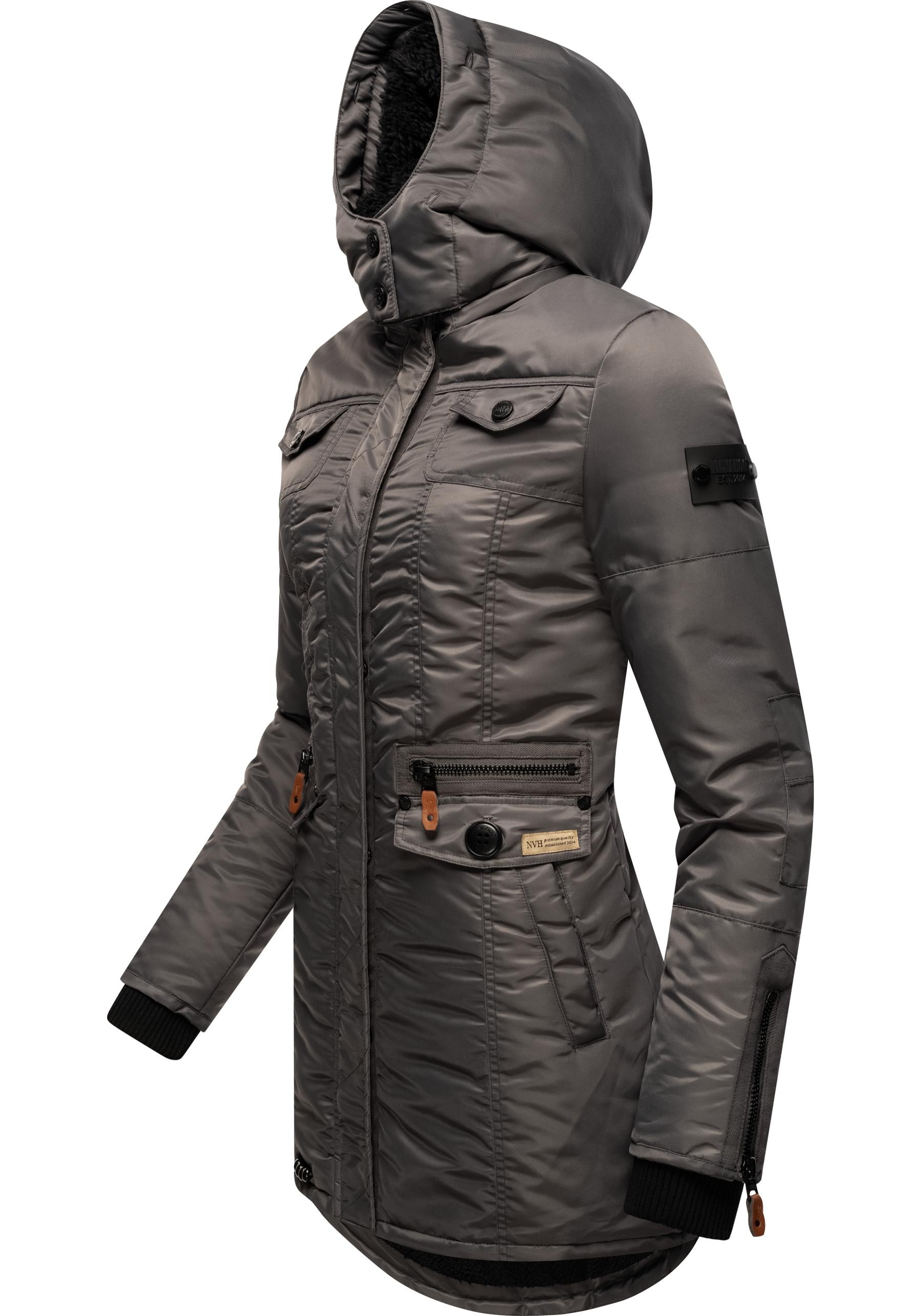 Navahoo Steppmantel »Schätzchen«, warmer Winterparka mit Kunstfellkapuze
