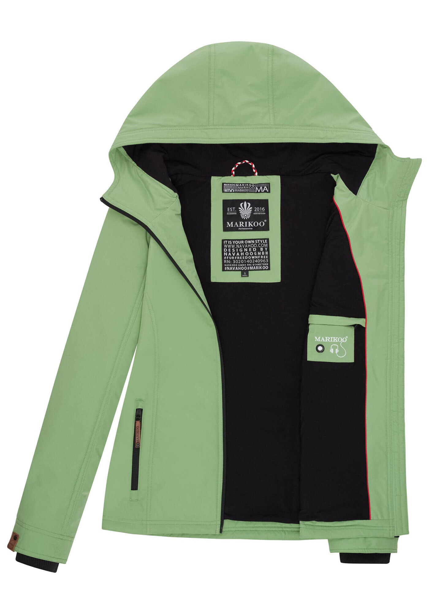 Marikoo Outdoorjacke »Brombeere«, sportliche Übergangsjacke mit Kapuze