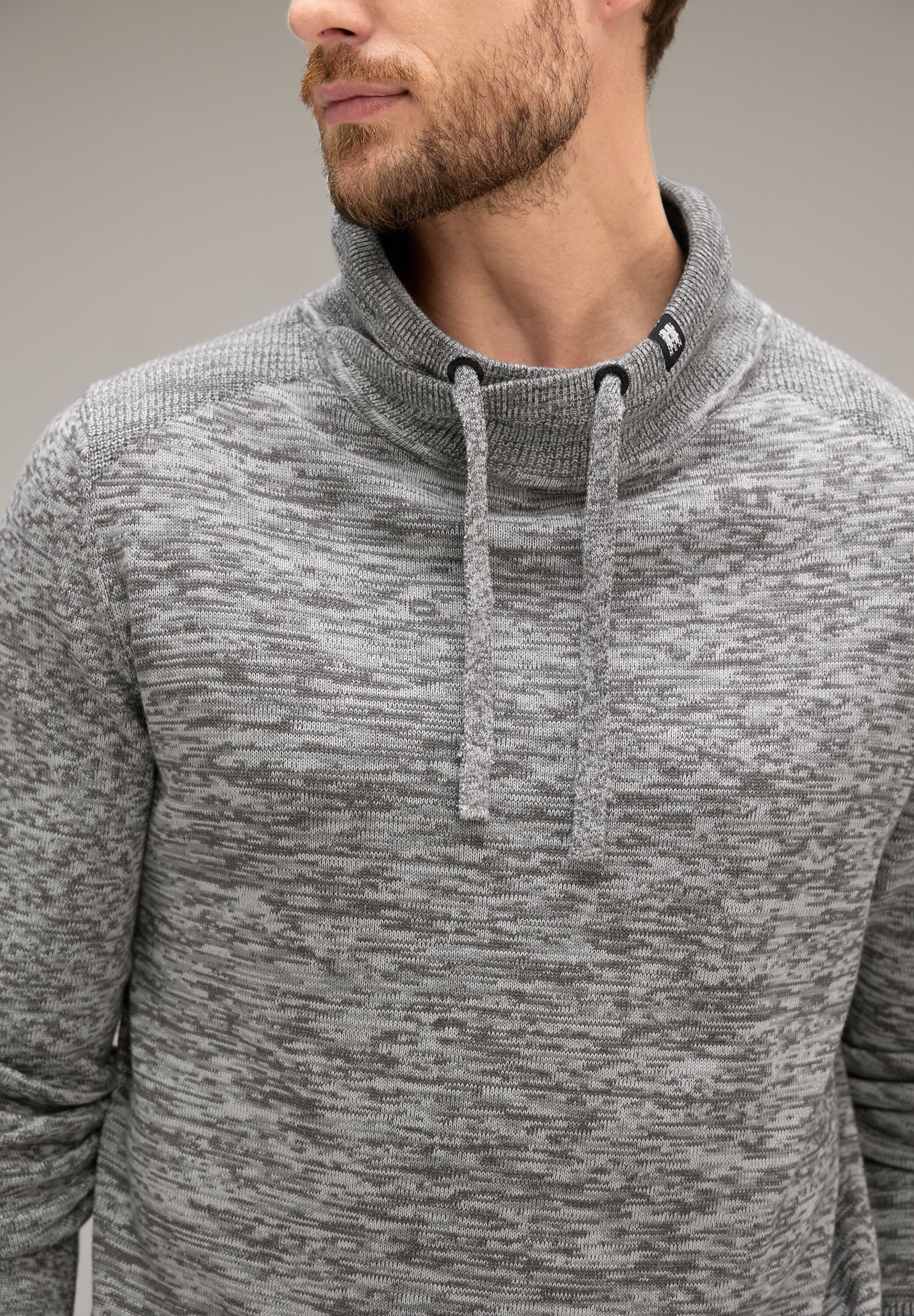 STREET ONE MEN Stehkragenpullover, mit Stehkragen
