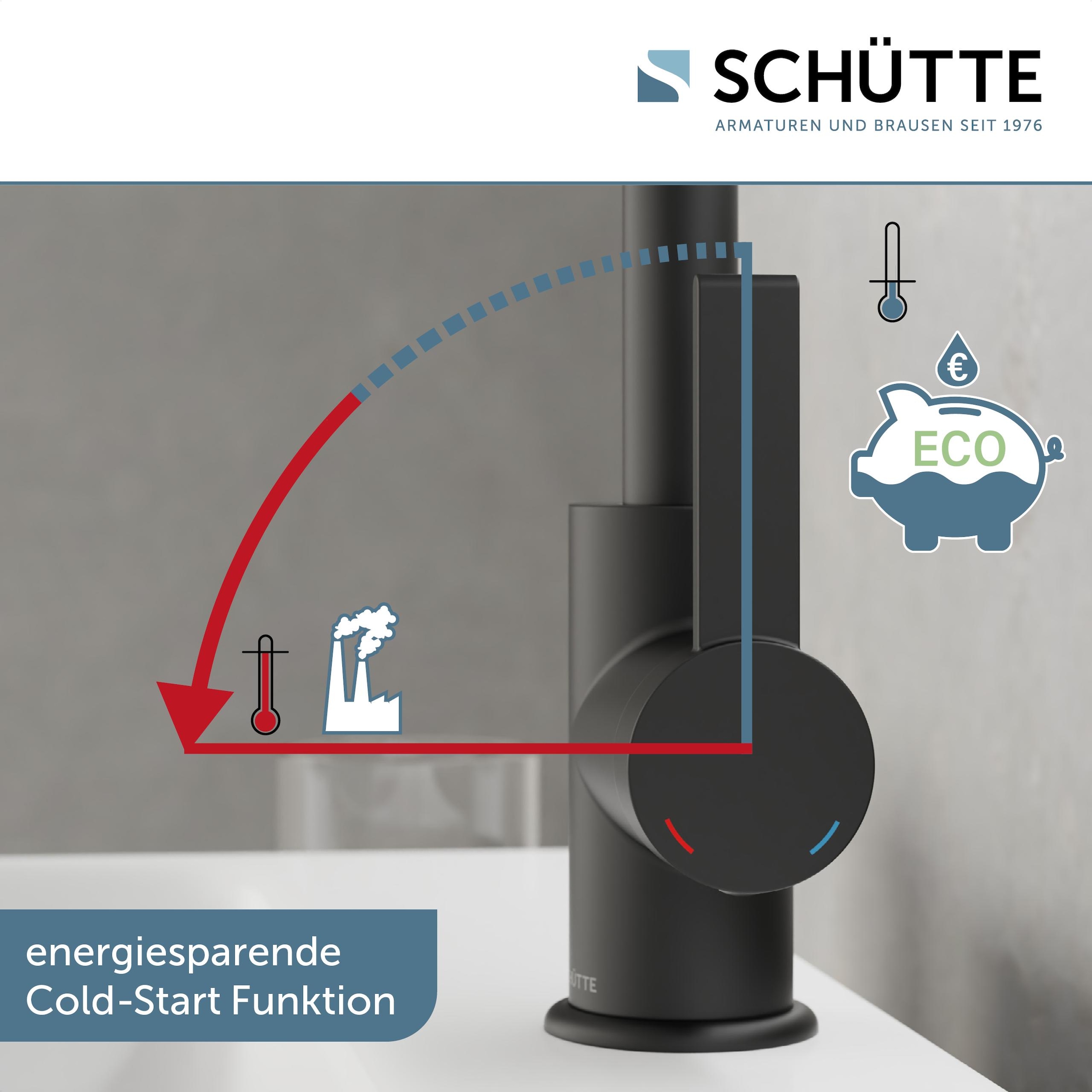Schütte Waschtischarmatur »»LOS ANGELES««, (1 St.), Praktische Cold-Start-Funktion zum Energiesparen
