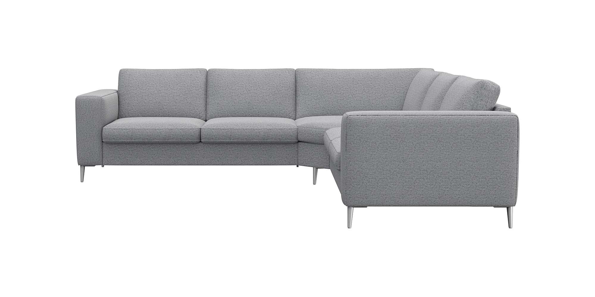 FLEXLUX Ecksofa "Fiore, gleichschenklig, super Sitzkomfort durch Kaltschaum im Sitz" breite Armlehnen, Füße Alu