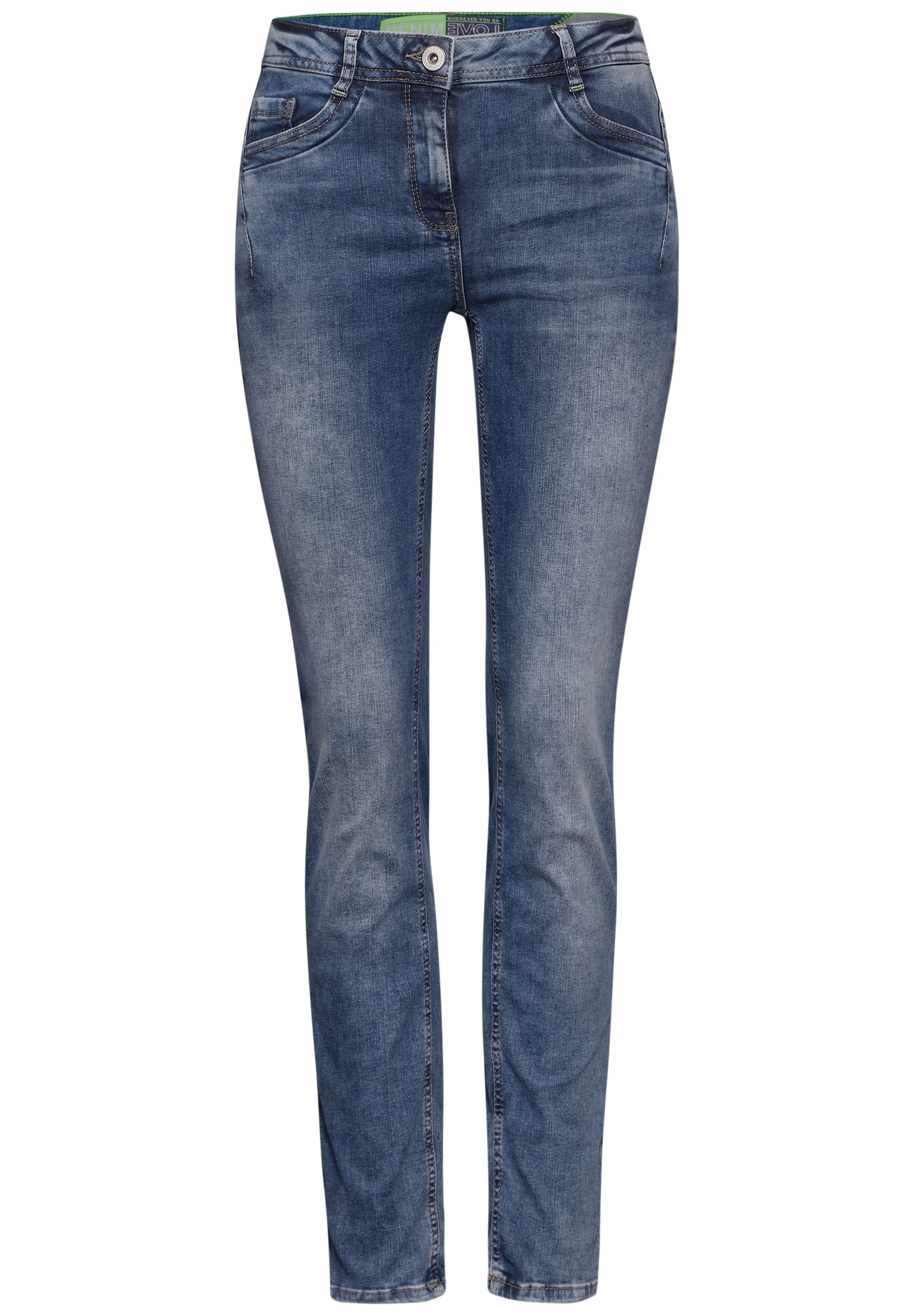 Cecil Slim-fit-Jeans, in dunkelblauer Waschung