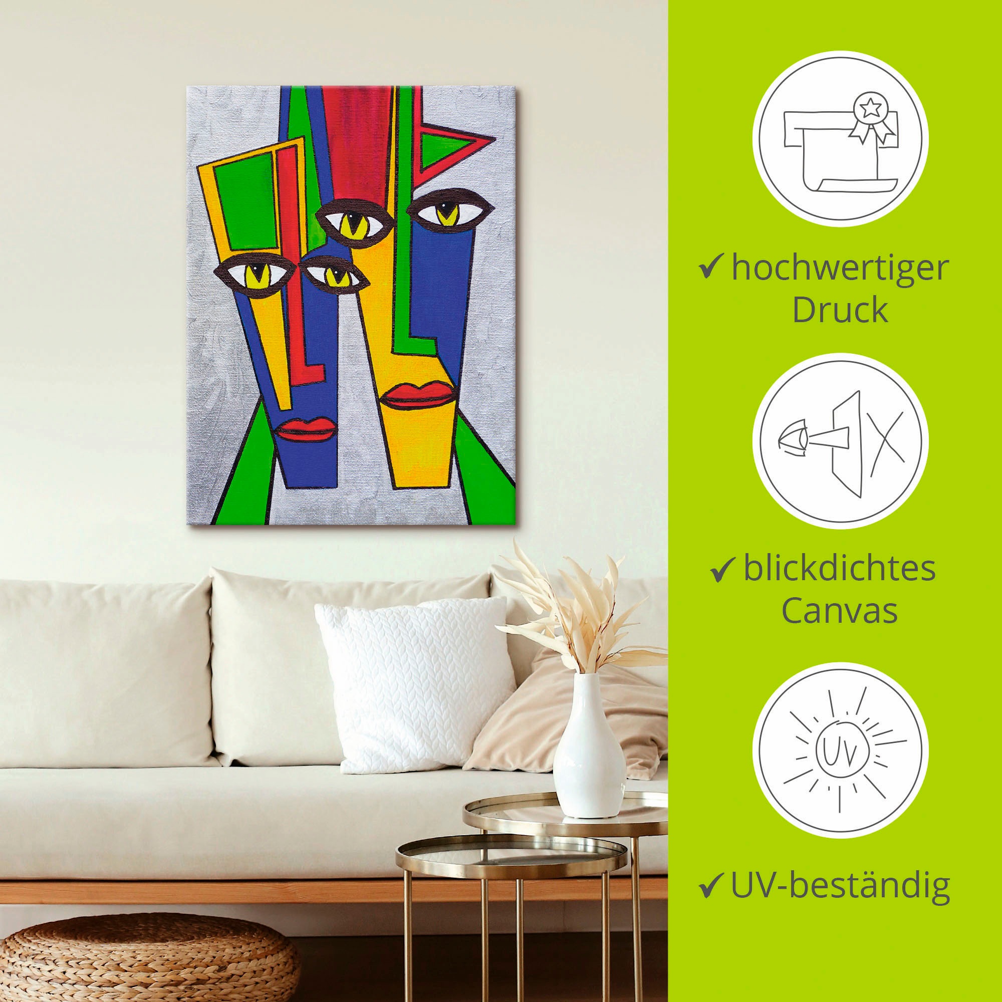 Artland Leinwandbild »Portrait«, Muster, (1 St.), auf Keilrahmen gespannt