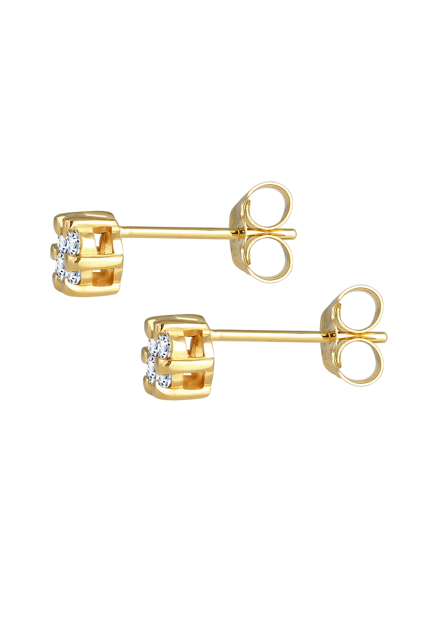 Elli DIAMONDS Paar Ohrstecker »Blume Diamant (0.24 ct.) 585 Gelbgold«