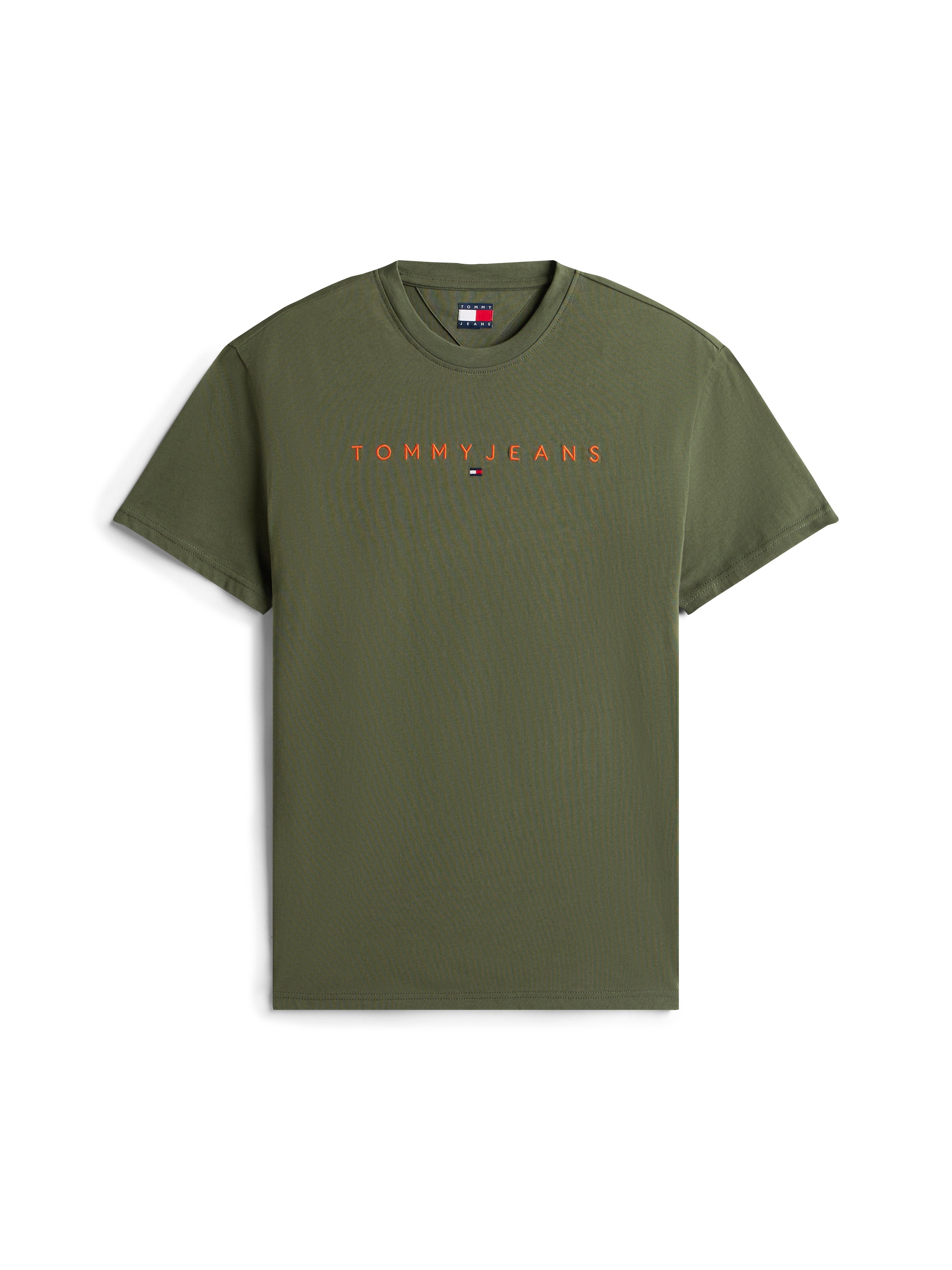 T-Shirt TOMMY JEANS "TJM REG LINEAR LOGO TEE EXT", Herren, Gr. XXL, pewter grün multi, Single Jersey, Obermaterial: 100% Baumwolle, Rundhals, Shirts T-Shirt 4