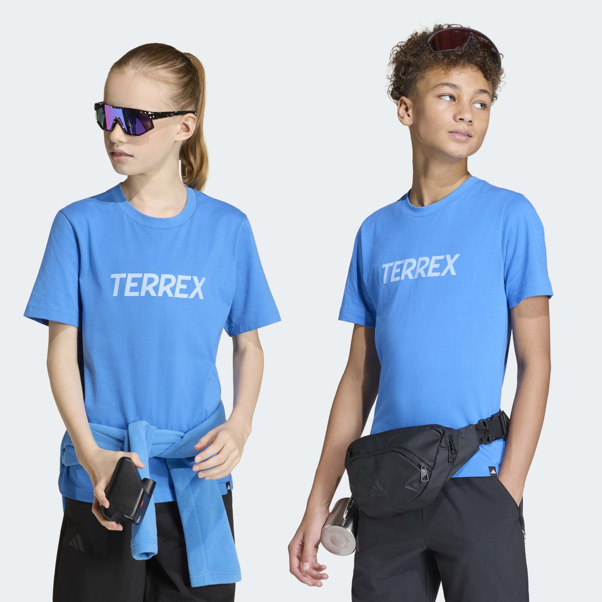 adidas TERREX "K MT LOGO TEE" für Kinder, mit Rundhalsausschnitt, ohne Verschluss, aus Baumwolle
