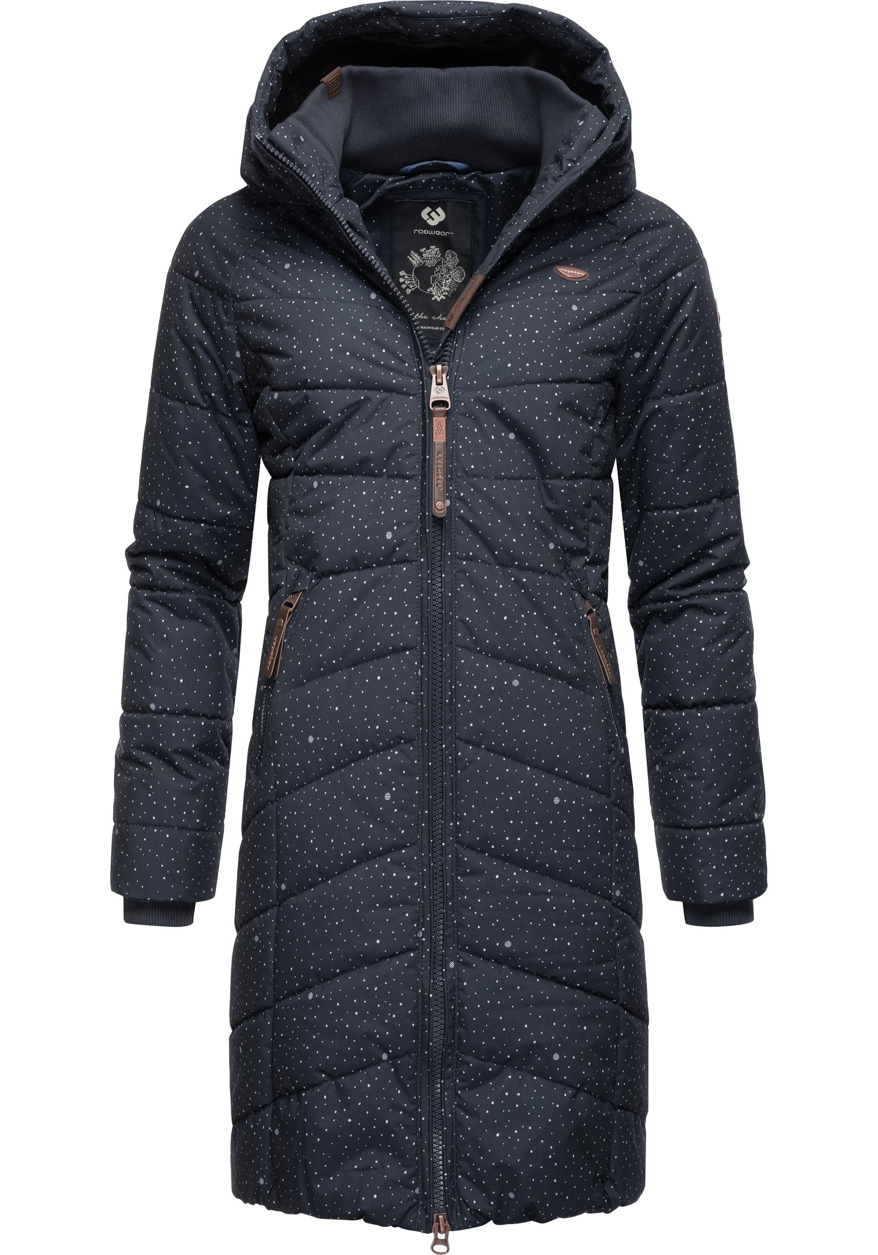 Kapuze Coat bestellen | mit BAUR Print«, stylischer, »Dizzie gesteppter Steppmantel Winterparka Ragwear für
