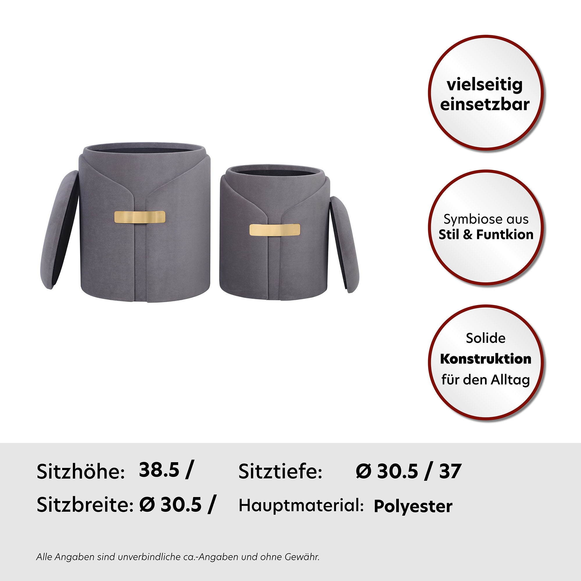 Kayoom Polsterhocker »Hocker Forcet 125« 2er-Set,  mit Stauraum, dekorativ