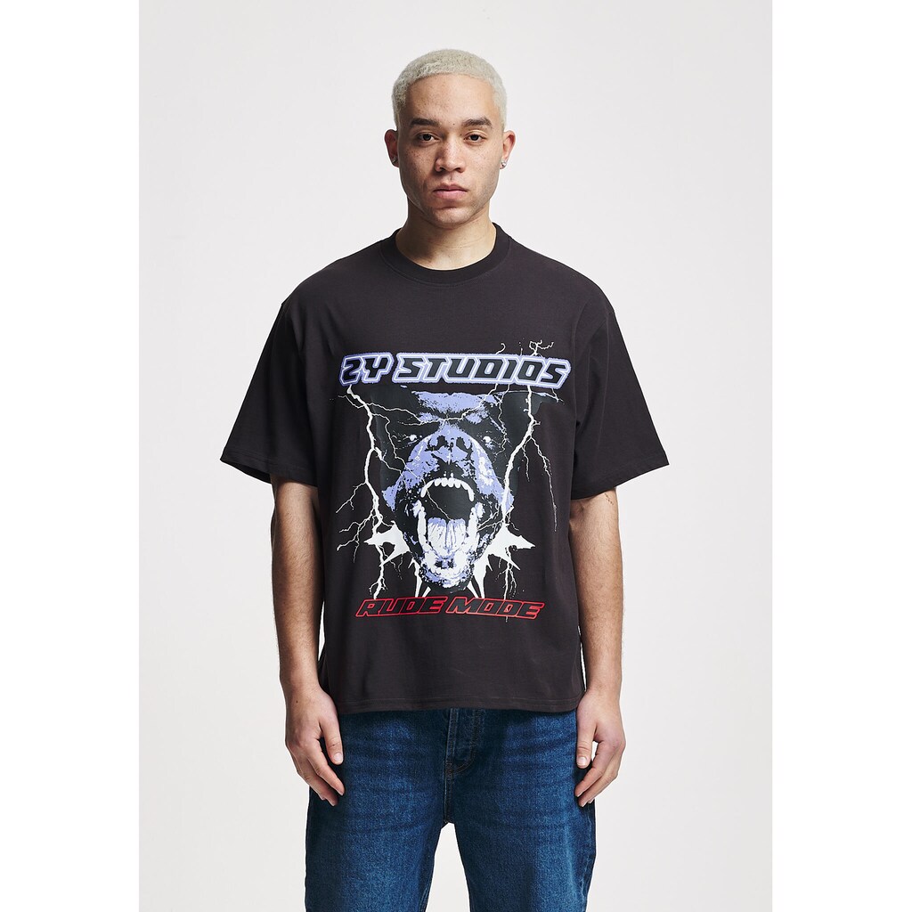 2Y Studios Kurzarmshirt »2Y Studios Herren Rottweiler Oversize Tee«, (1 tlg.)