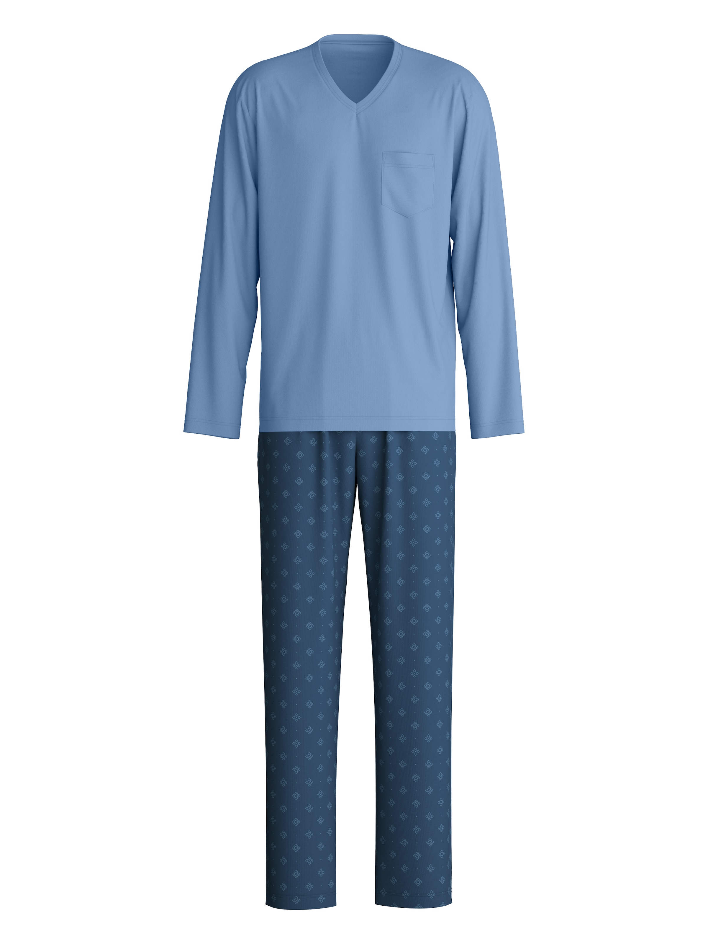 CALIDA Schlafanzug »Relax Imprint 2« 2 atmungsaktiv, Cotton, leicht, weicher Single-Jersey