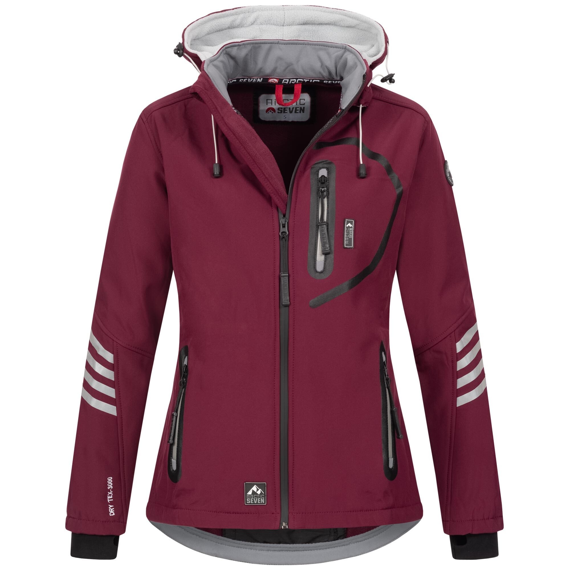 Arctic Seven Softshelljacke "ASNicolia", funktionale Outdoorjacke mit abnehmbarer Kapuze