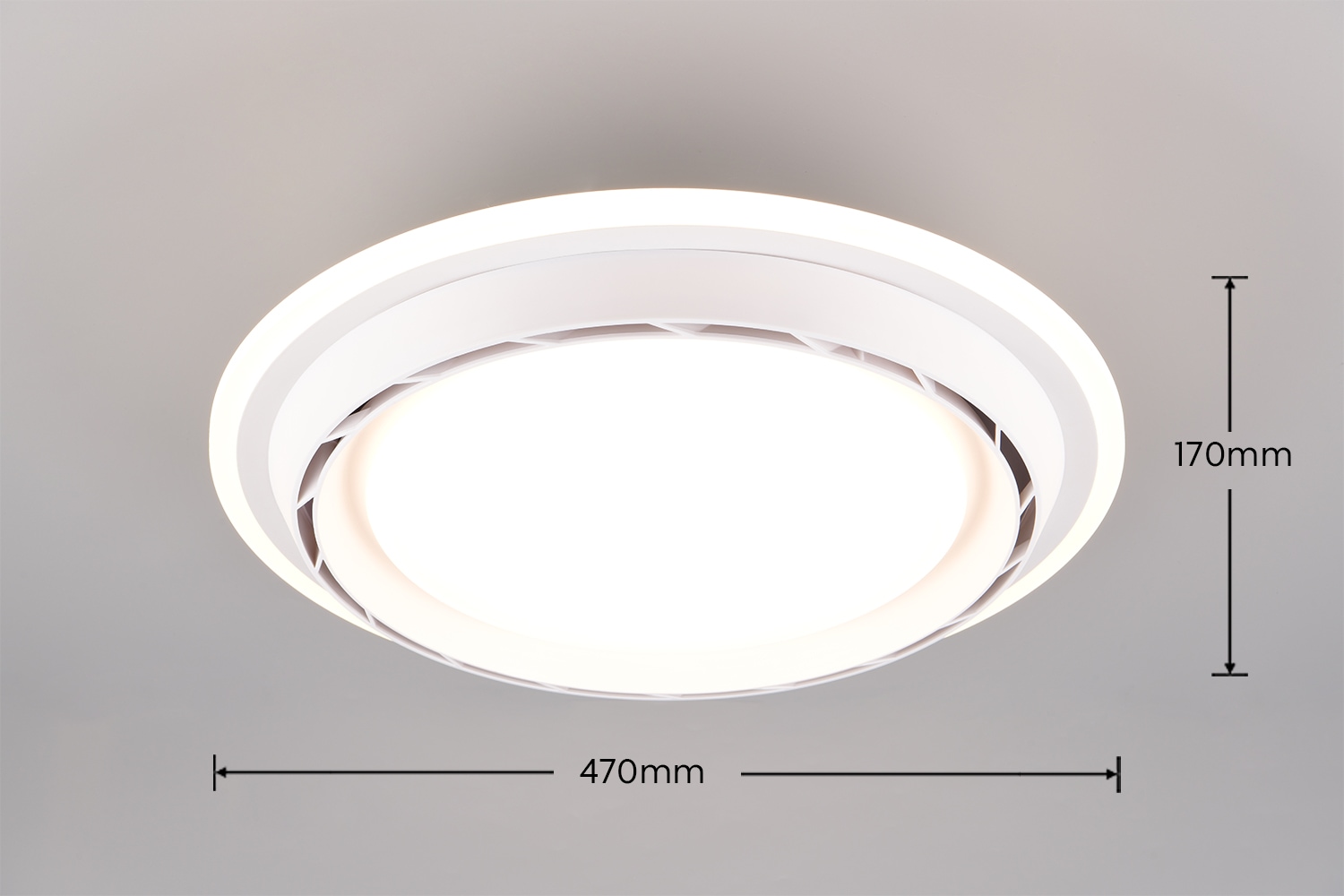 REALITY Leuchten LED Deckenleuchte »SAARELA mit Ventilator, unauffälliger Deckenventilator mit Licht 18W« LED-Board 1 Stk. Farbwechsler | warmweiß - kaltweiß 6-Stufen Ventilator Vor- & Rücklauf, Fernbedienung CCT dimmbar Memory