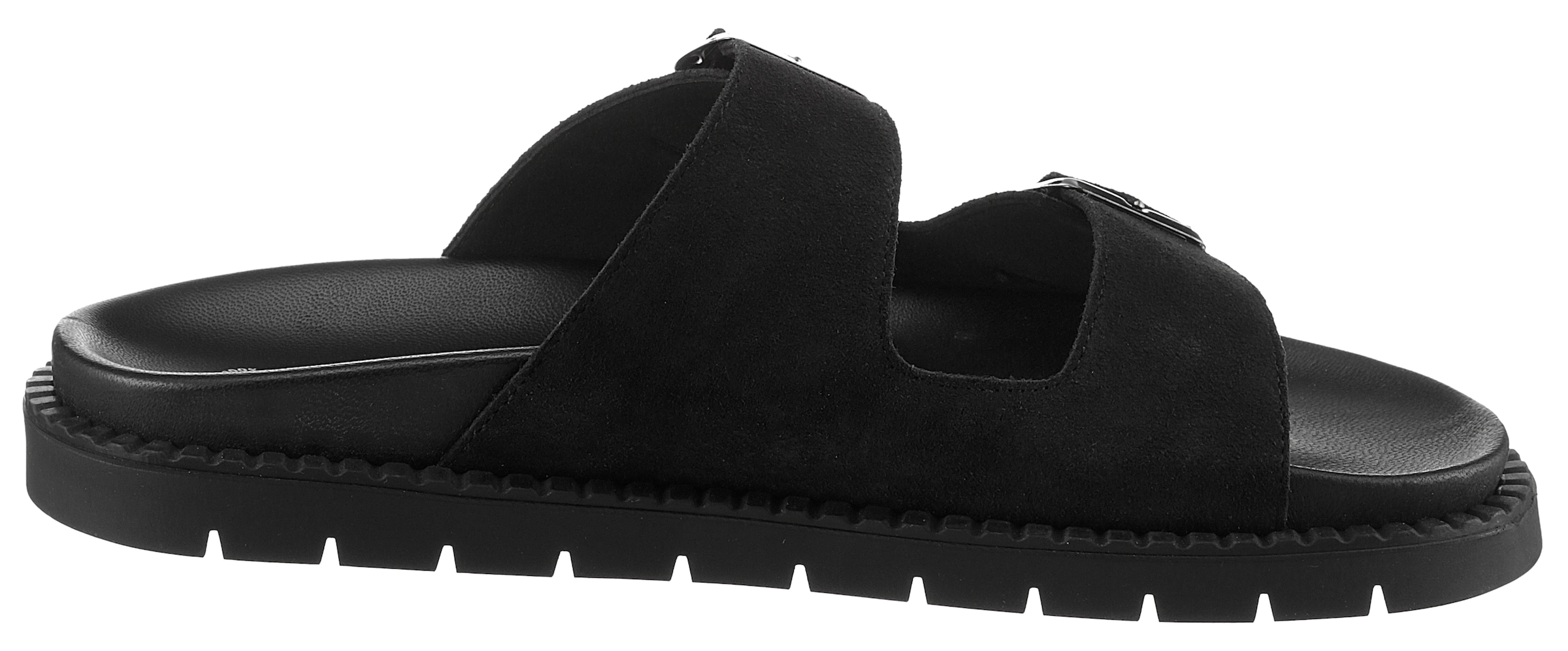 VERBENAS Pantolette »Capri Serraje«, Sommerschuh, Schlappen, Hausschuh, Urlaubschuh aus feinem Leder