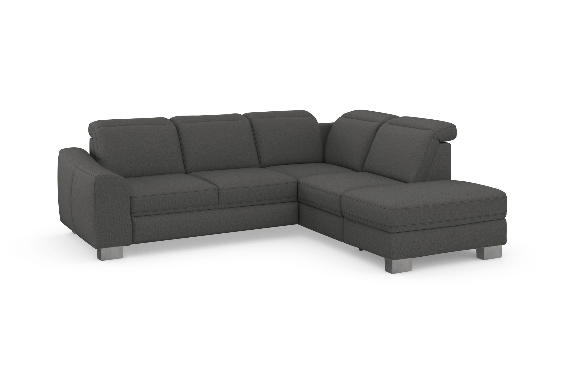 Thumbnail - sit&more Ecksofa "Dundee L-Form" mit Federkern und Edelstahlfüßen, wahlweise mit Kopfteilverstellung