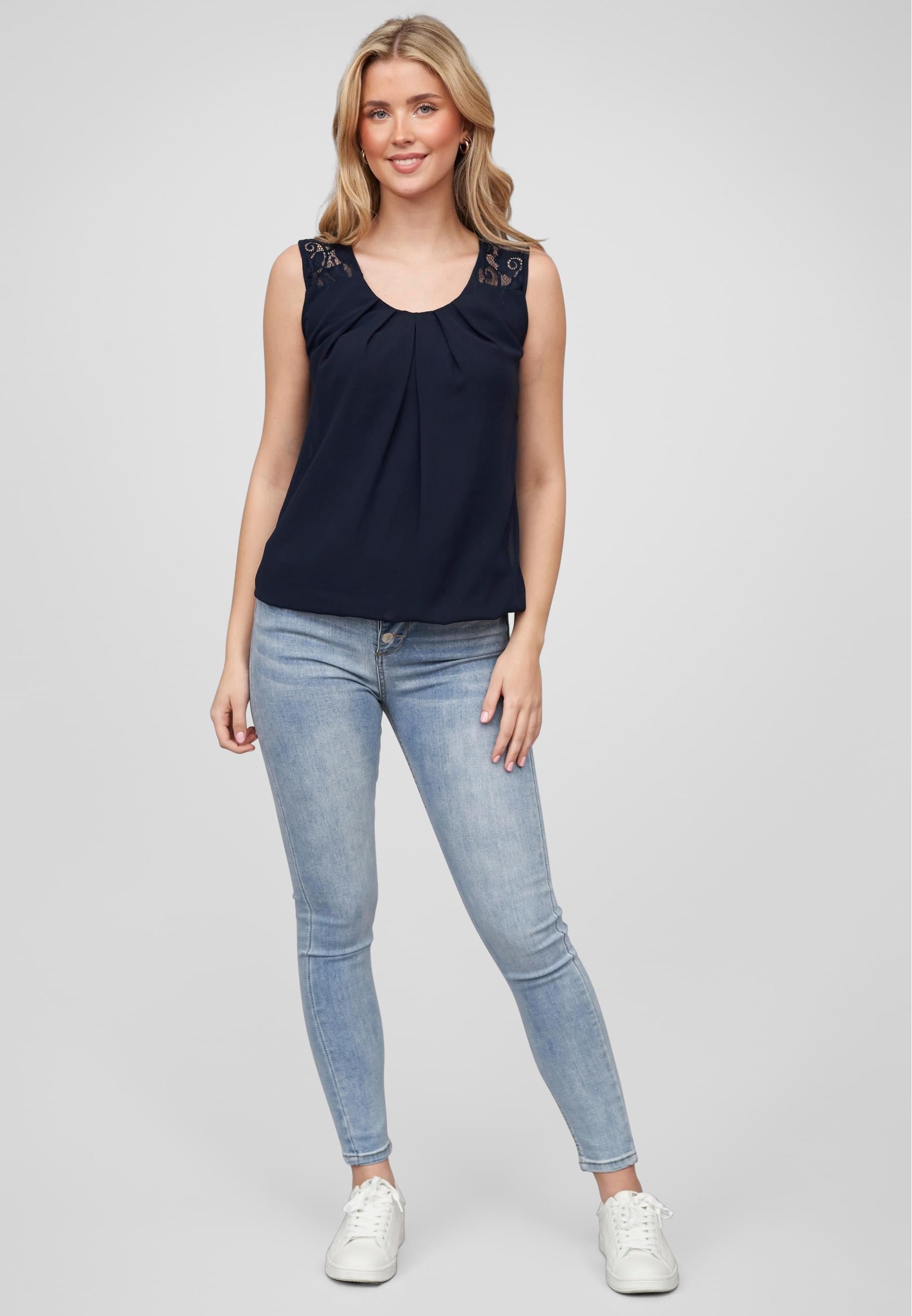 CLOUD 5IVE Klassische Bluse »CLOUD 5IVE Cloud5ive Damen Chiffon Top mit Spitzendetails«