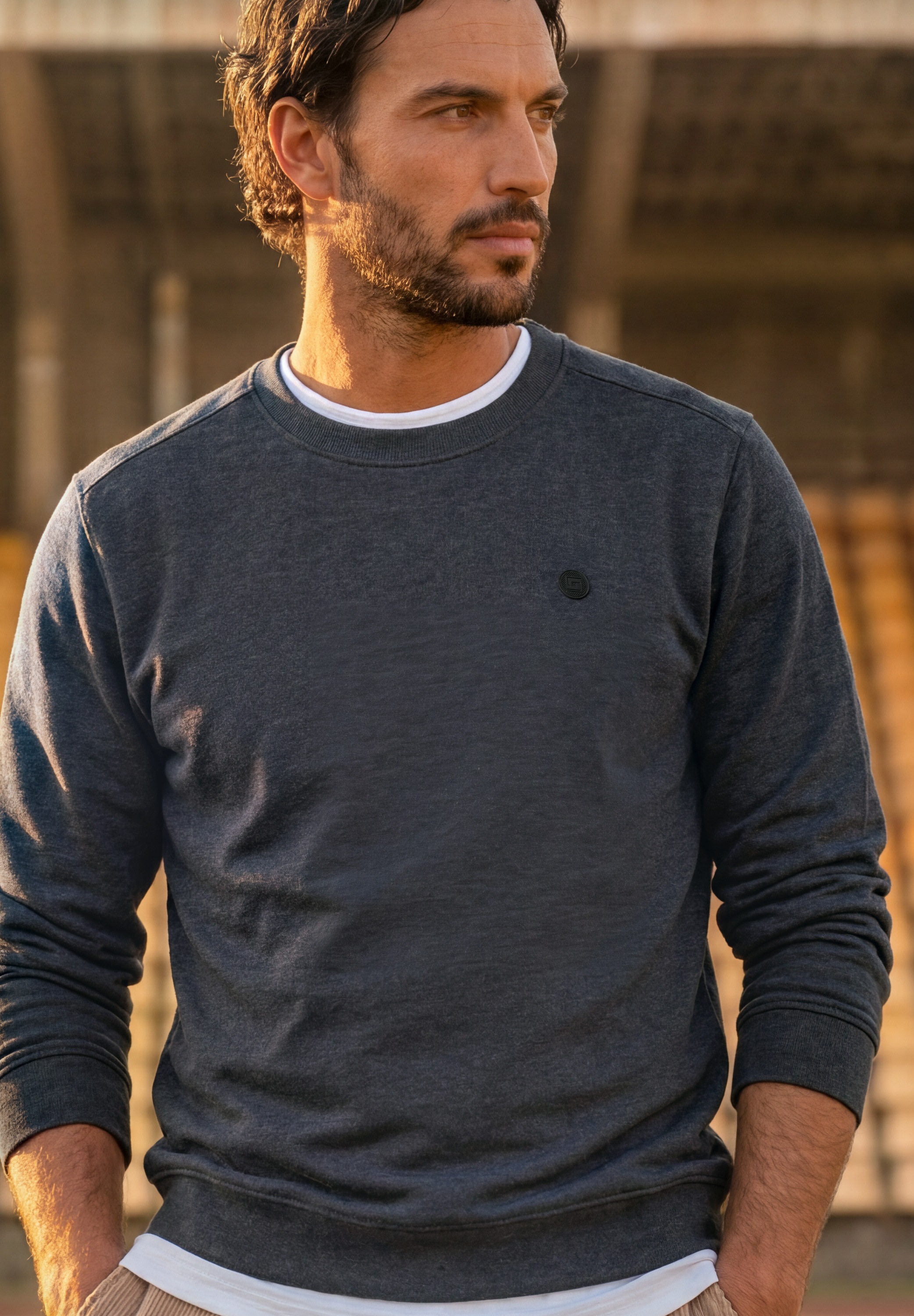STREET ONE MEN Sweatshirt, in Unifarbe