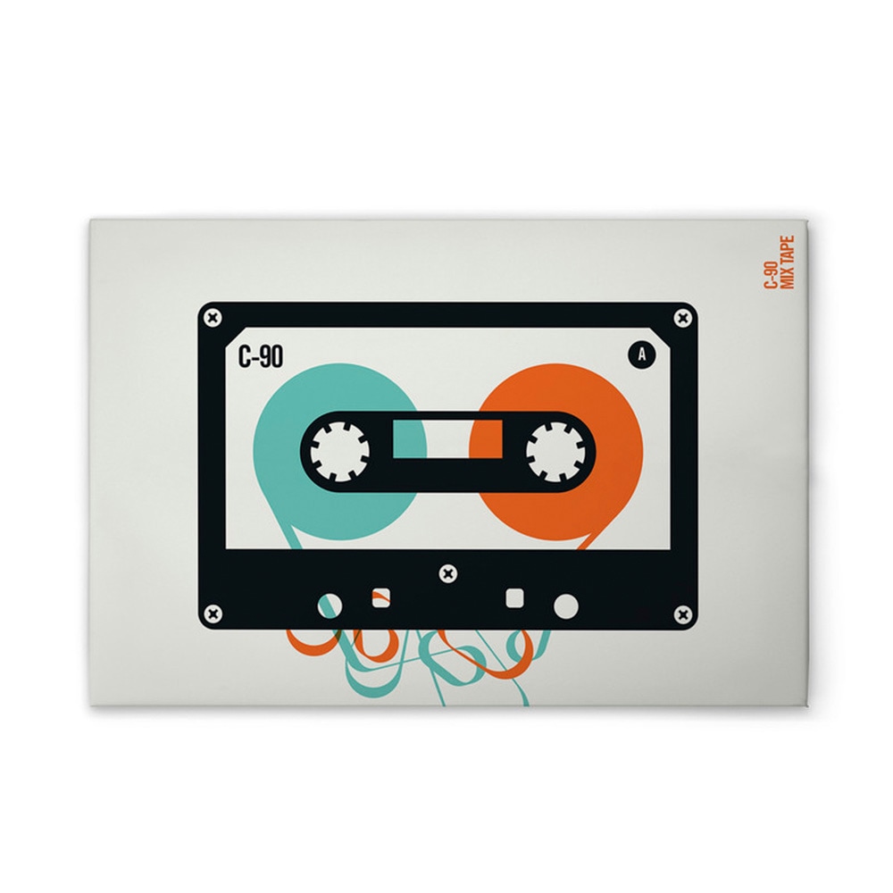 A.S. Création Leinwandbild "Mixtape - Wandbild Creme Schwarz Orange Keilrah günstig online kaufen