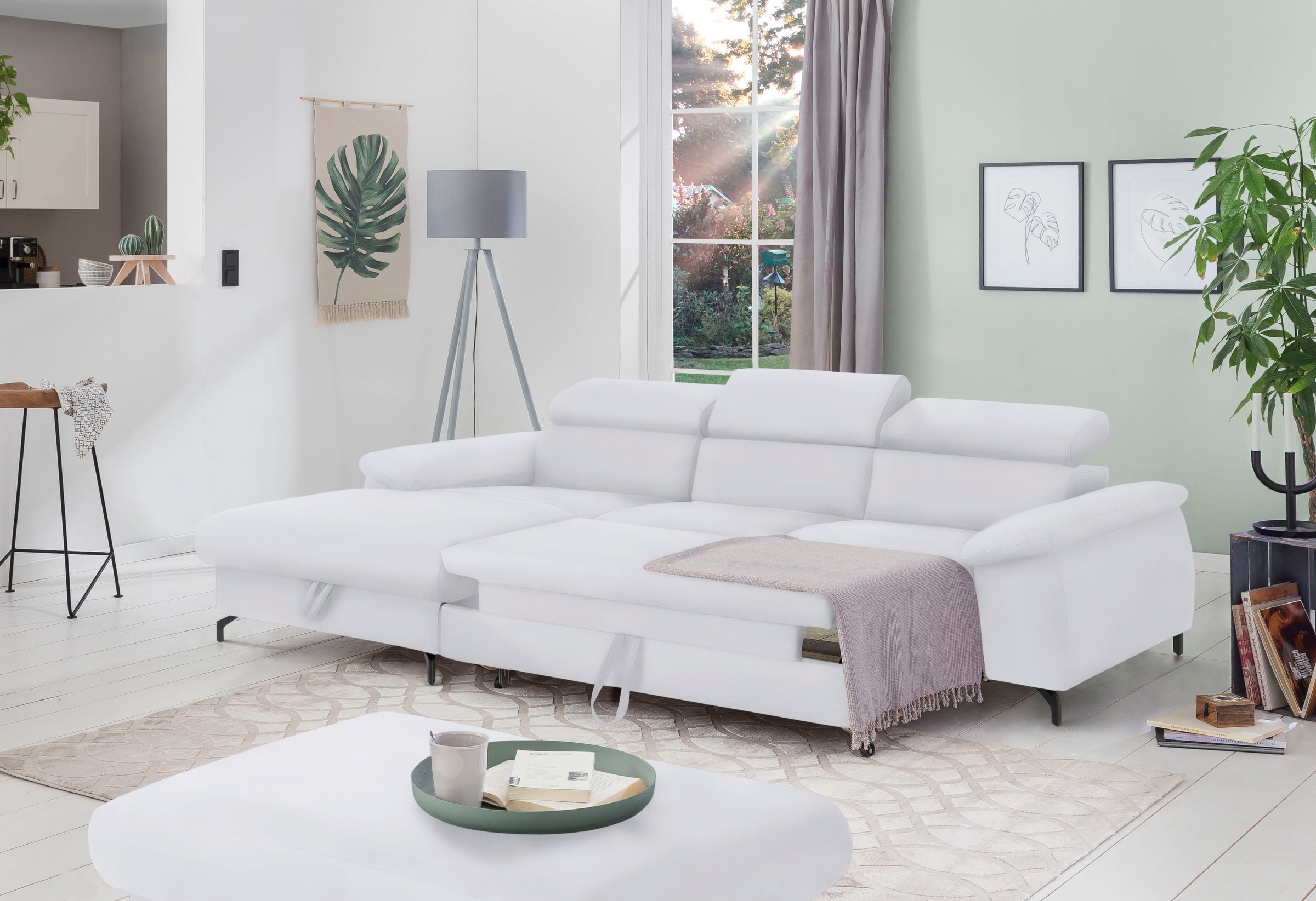 COTTA Ecksofa »Kitty L-Form, B: 242 cm«, mit Kopfteilverstellung, optional Bettfunktion & Bettkasten