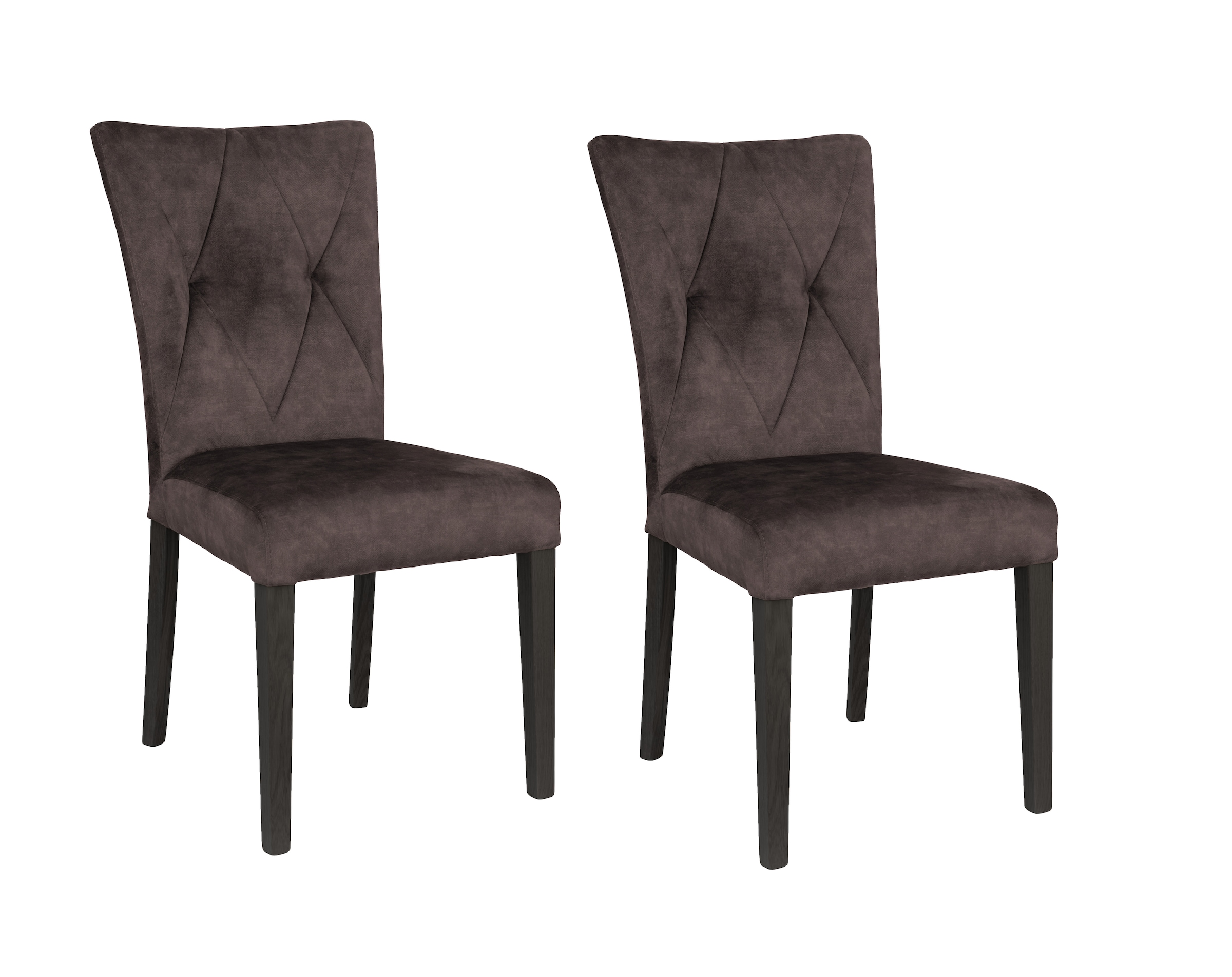 Home affaire 4-Fußstuhl "Diamond" (Set) 2 Stk. Samtvelours Sitz und Ruecken günstig online kaufen
