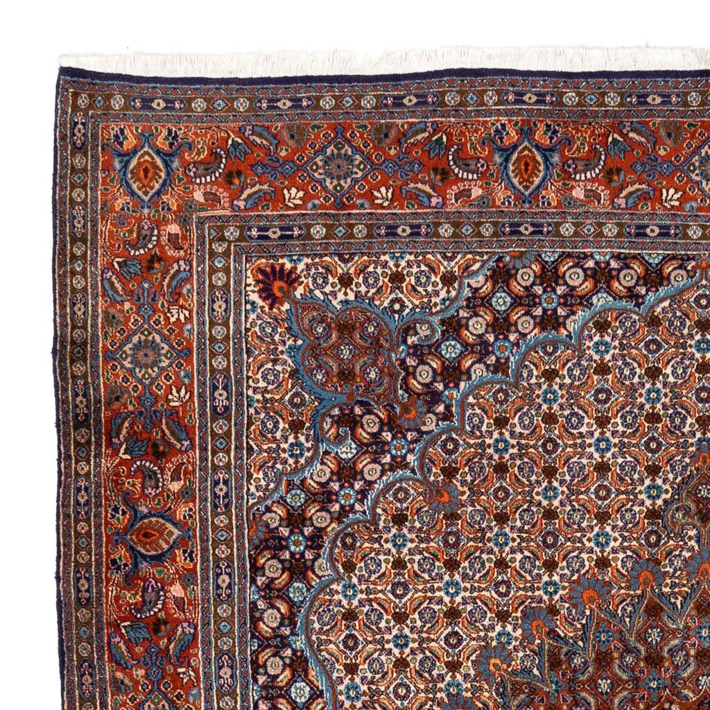 Wohnen Teppiche morgenland Wollteppich »Abadeh Medaillon Rosso scuro 162 x 110 cm«, rechteckig, 1 mm Höhe, Handgeknüpft dunkelro