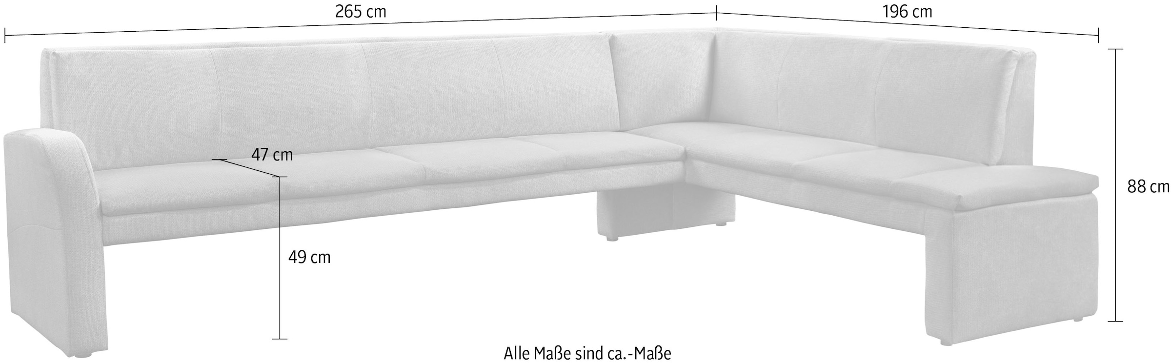 exxpo - sofa fashion Eckbank »Cortado, elegant und modern mit hohem Sitzkomfort« hohe Bodenfreiheit, schöne Detailverarbeitung