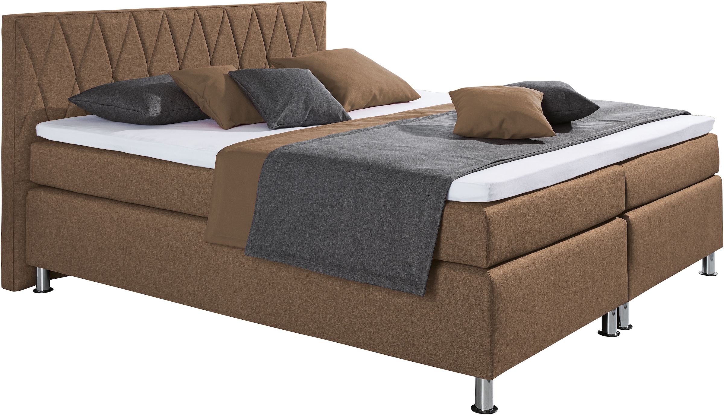 hapo Boxspringbett »ATLANTA« Topper separat erhältlich!,  erhältlich in verschiedenen Breiten, Farben & Maratzenarten