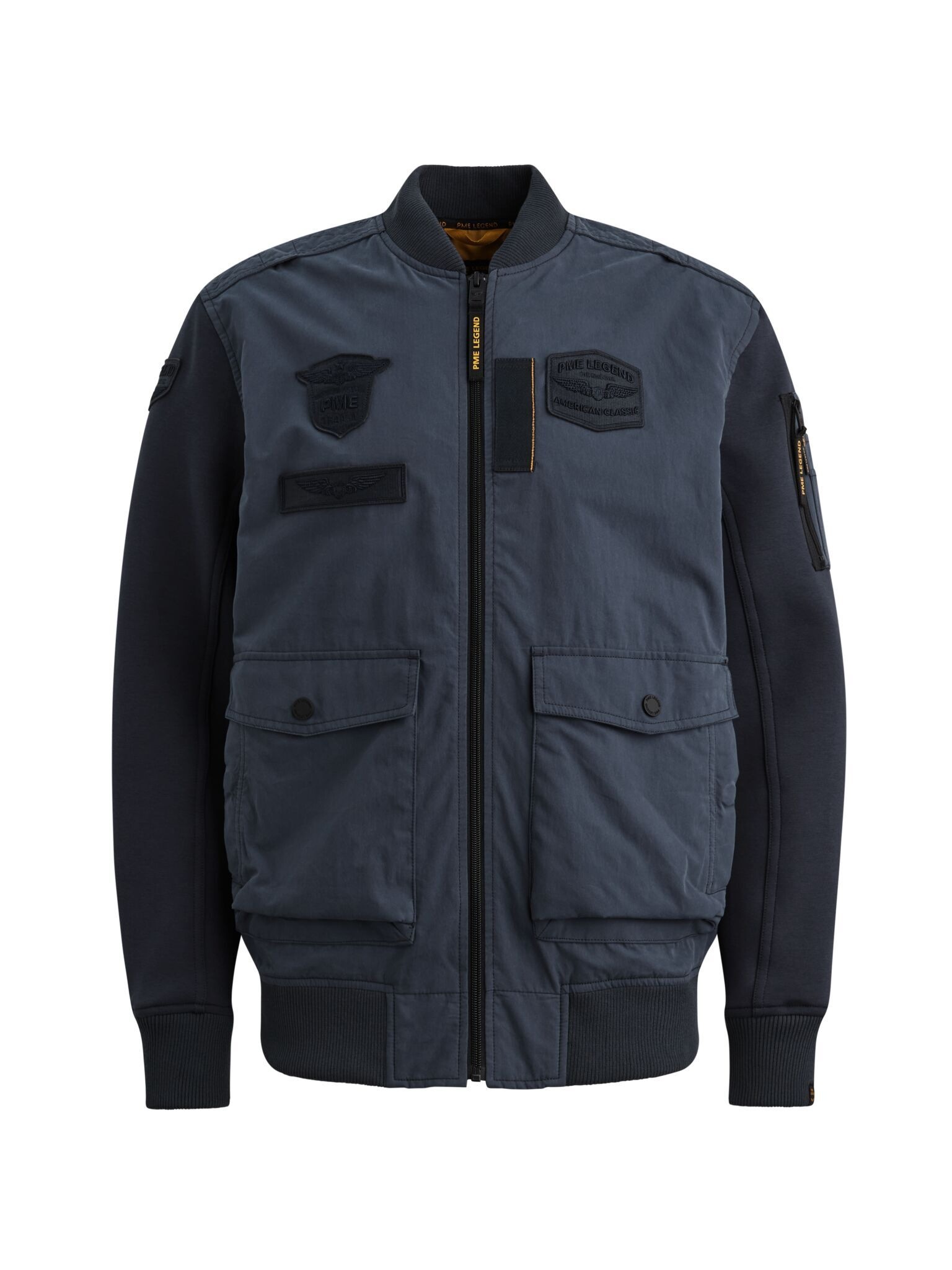 PME LEGEND Bomberjacke Ärmel aus Sweatware, Vorder- und Rückenteil aus Webware