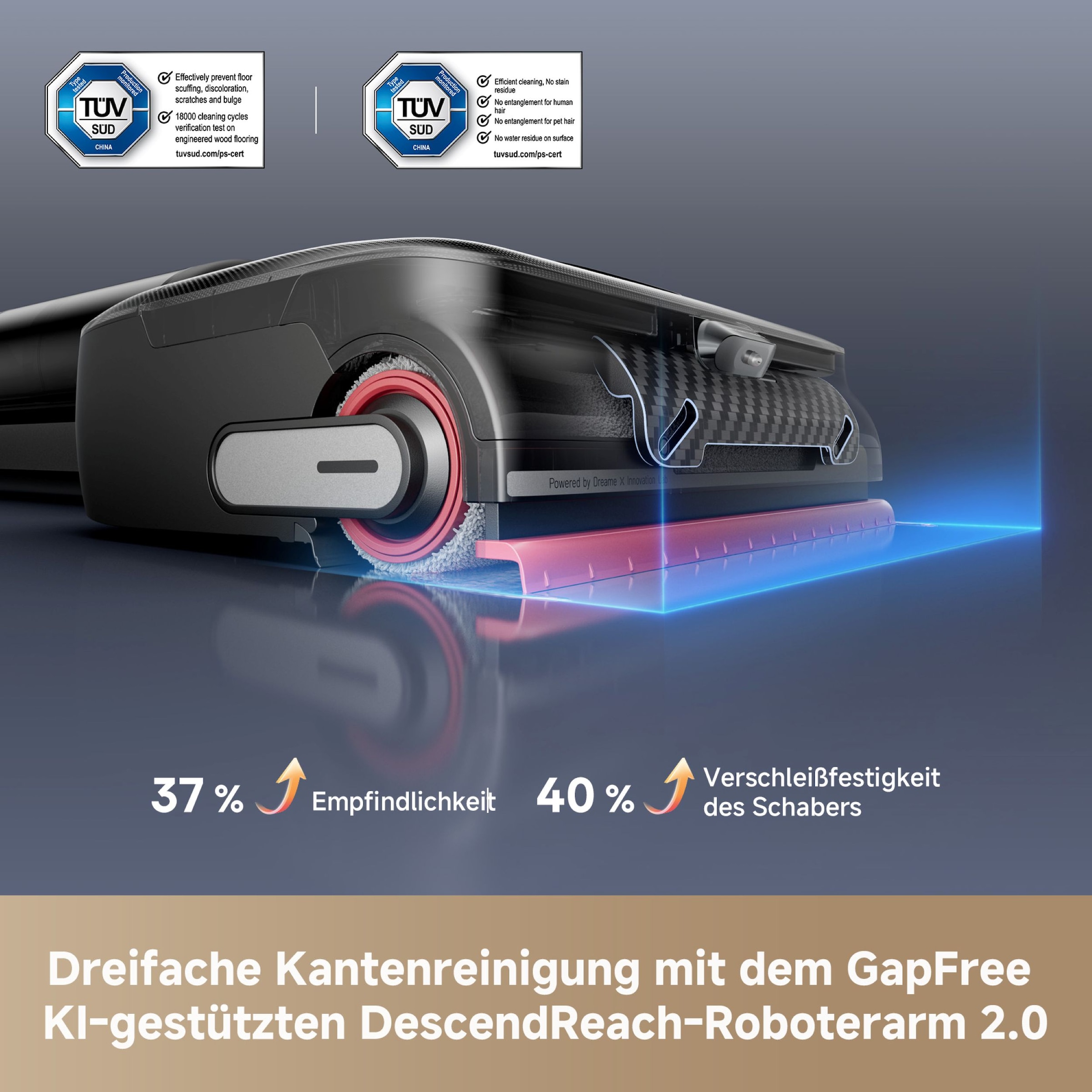 Dreame Nass-Trocken-Sauger »H15 Pro Foam Wash«, Kombi aus Warmwasser-Schaumreinigung, 180°-Design, 23.000 Pa Saugkraft