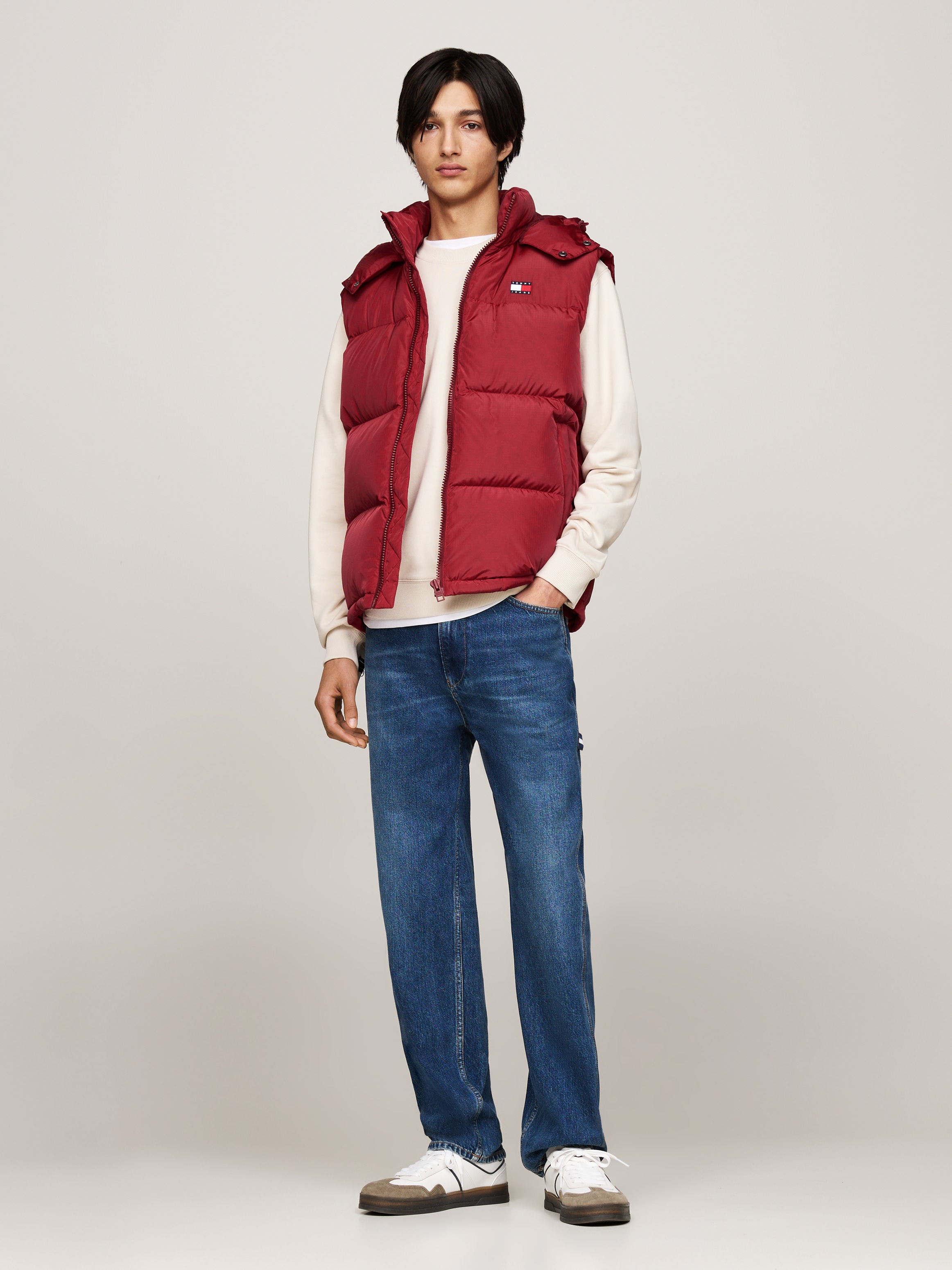 Tommy Jeans Steppweste »TJM ALASKA VEST«, Abnehmbare Kapuze mit Kordelzug