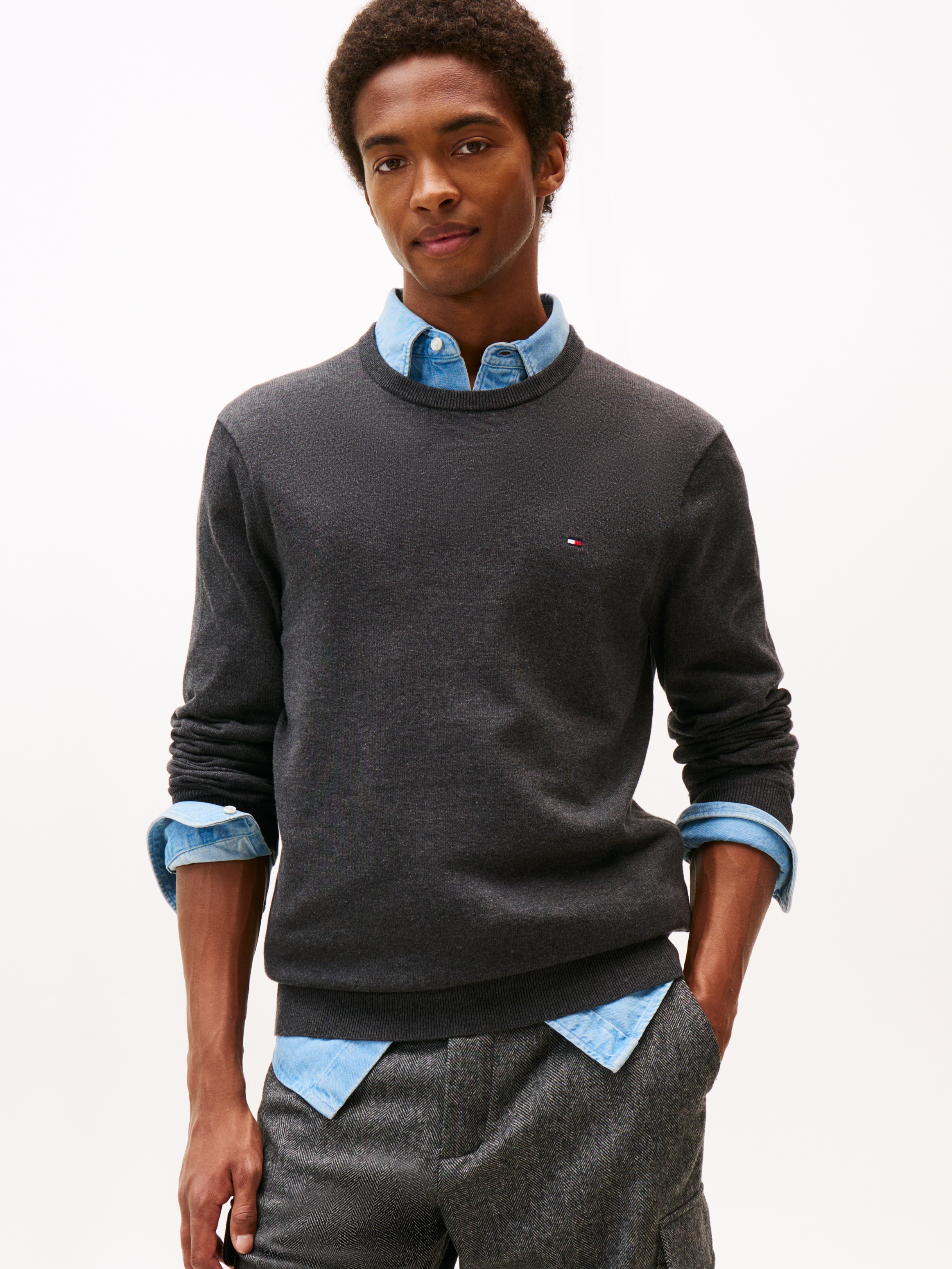 Tommy Hilfiger Rundhalspullover "ESSENTIAL COTTON CREW NECK" günstig online kaufen