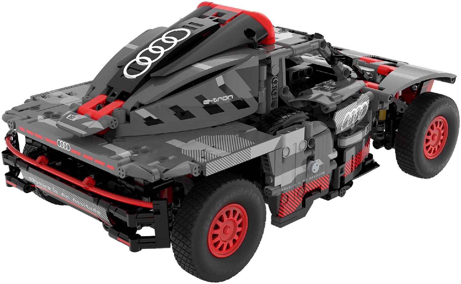 Jamara Konstruktions-Spielset »Audi RS Q e-tron 1:14 grau Bricks«, (1432 St.), im Maßstab 1:14, offiziell lizensiert