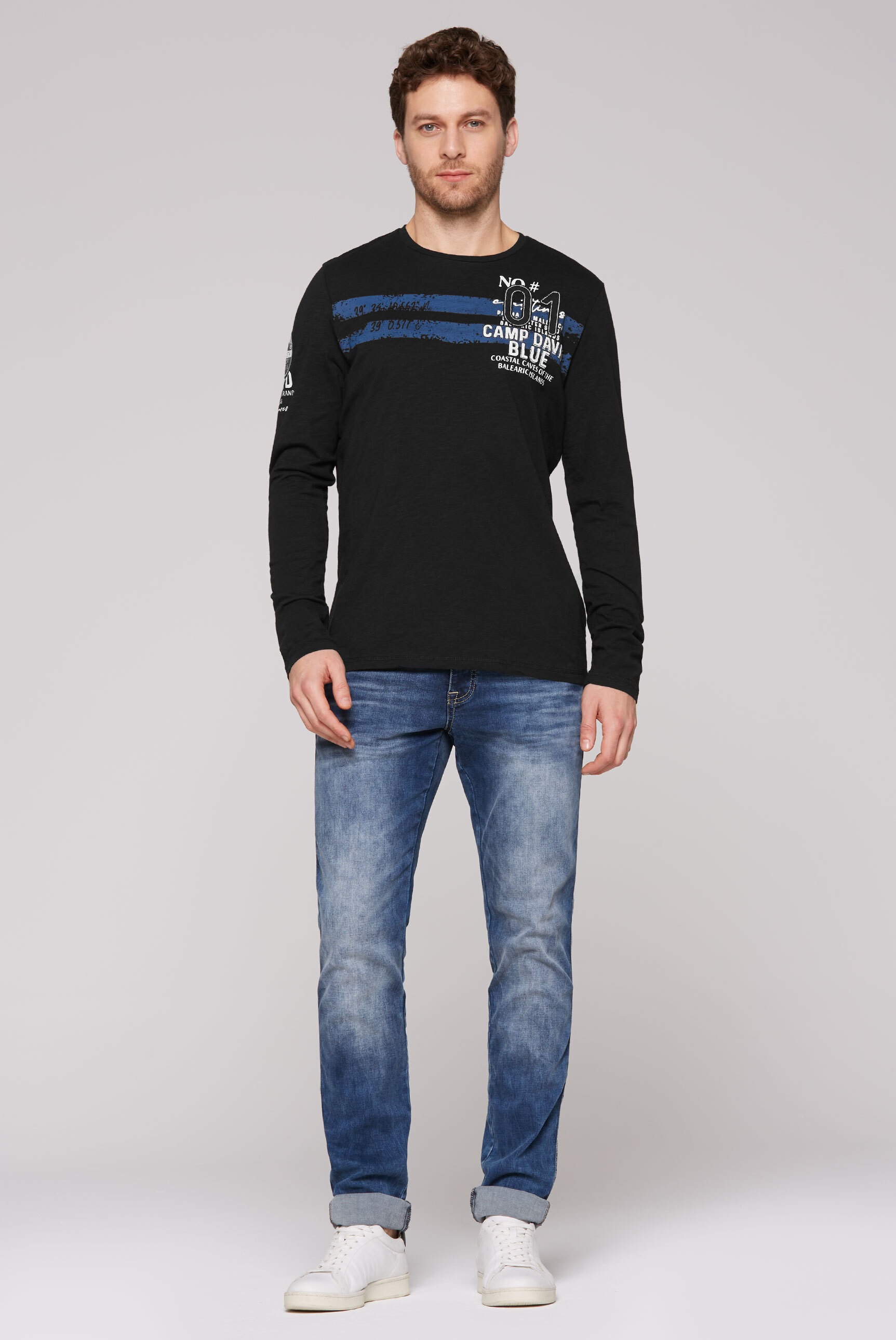 CAMP DAVID Rundhalsshirt, aus Baumwolle