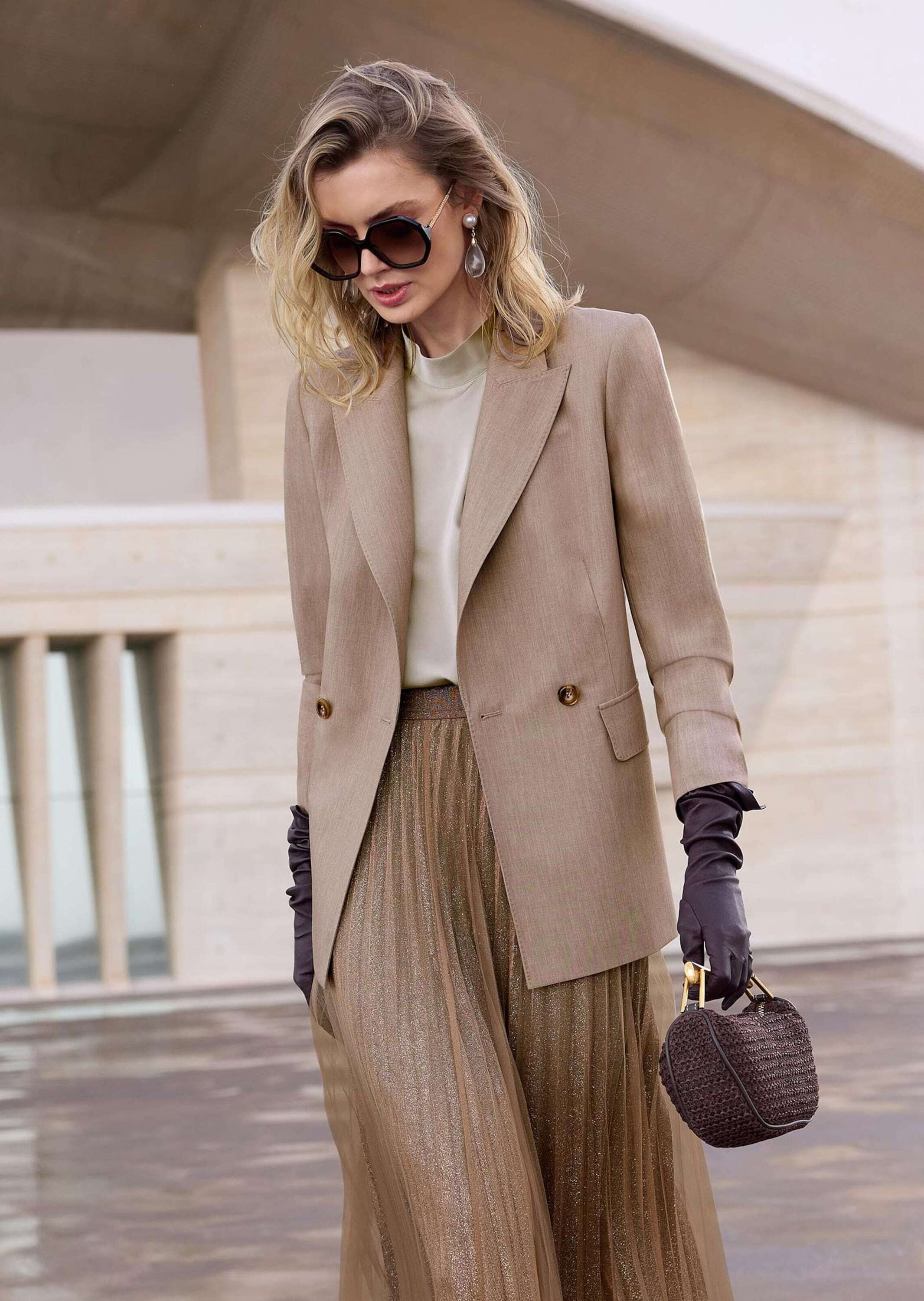 MADELEINE Jackenblazer »Blazer Doppelreiher-Blazer mit Zierstich«
