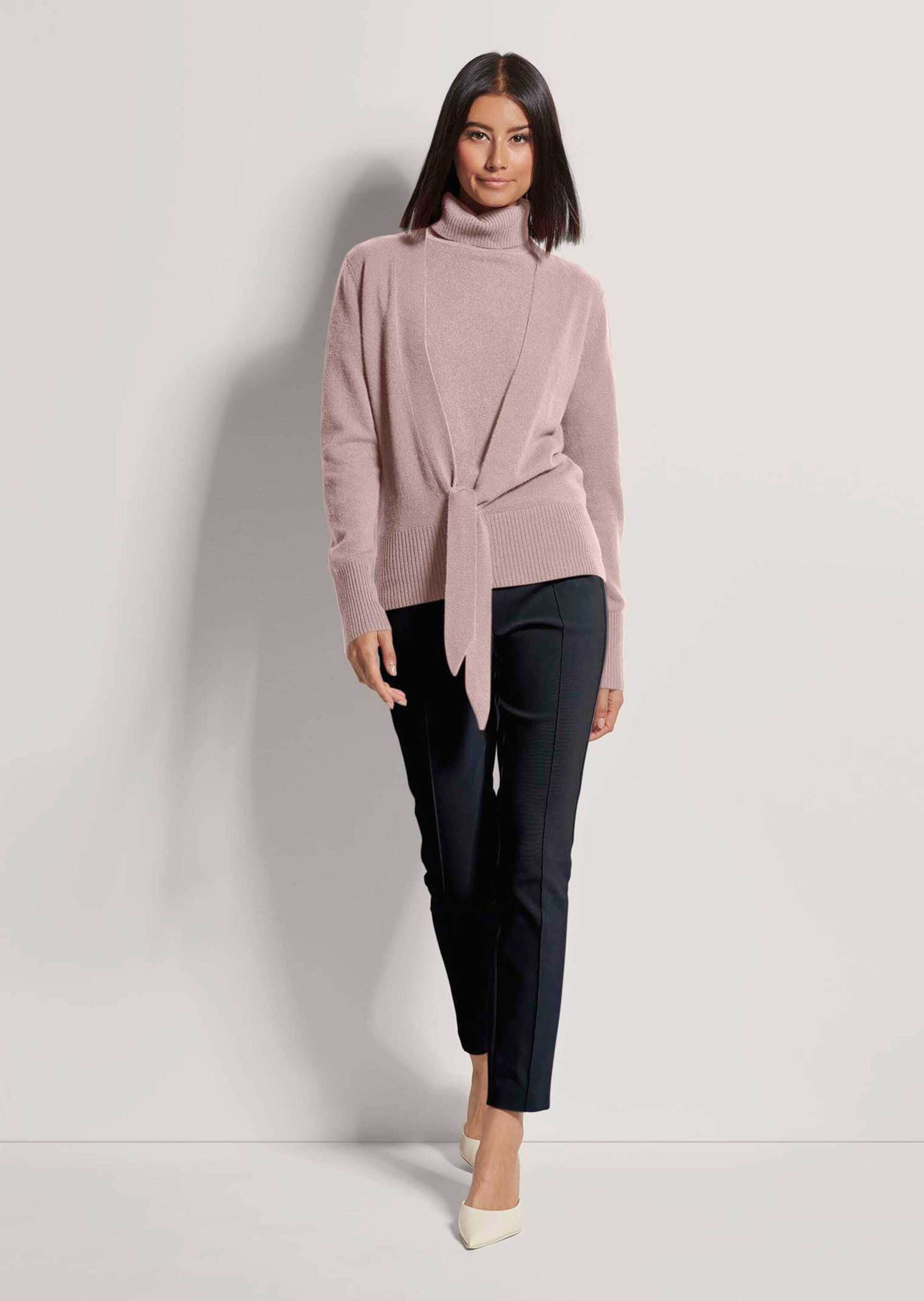 MADELEINE Strickjacke »Strickjacke Kaschmir-Strickjacke mit tiefem V-Ausschnitt und Bindeband«